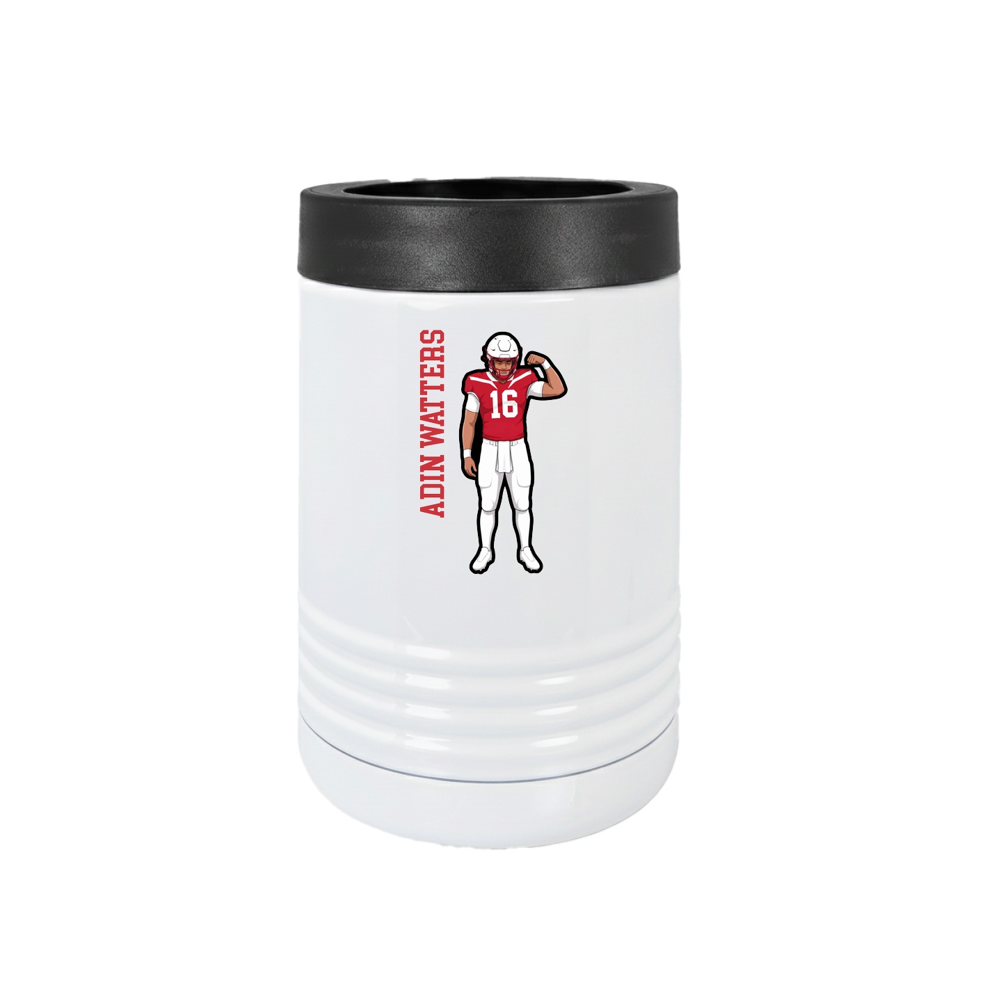 Beverage Holder — Name Vertical in White