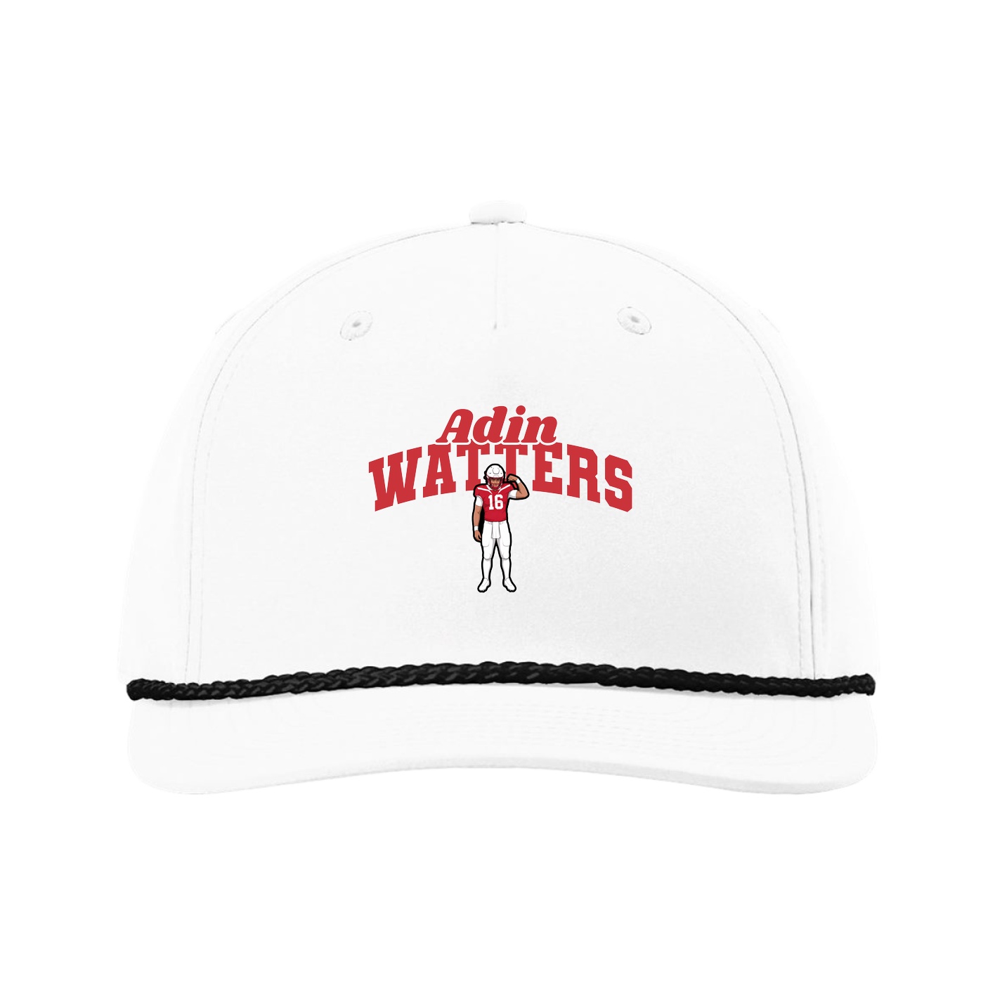 Five-Panel Classic Rope Cap — Signature Arch in White