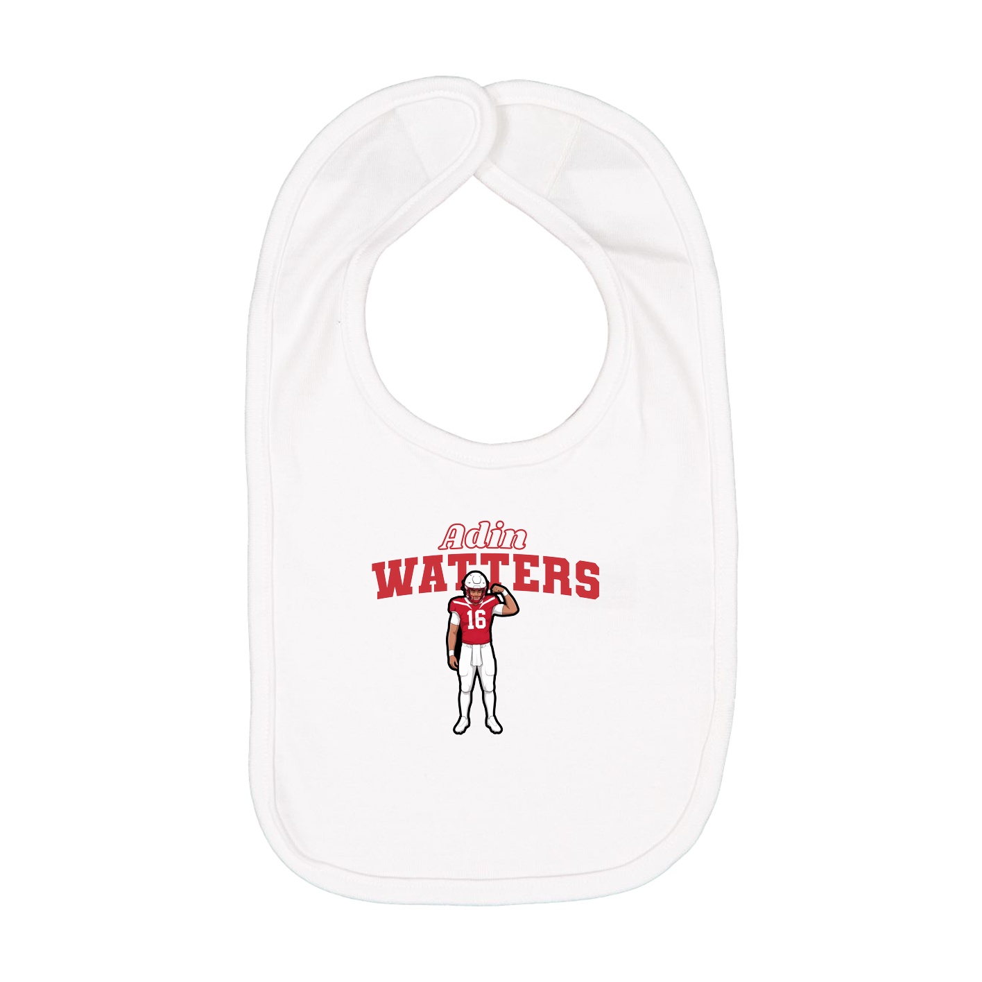 Infant Bib — Name Arch in White