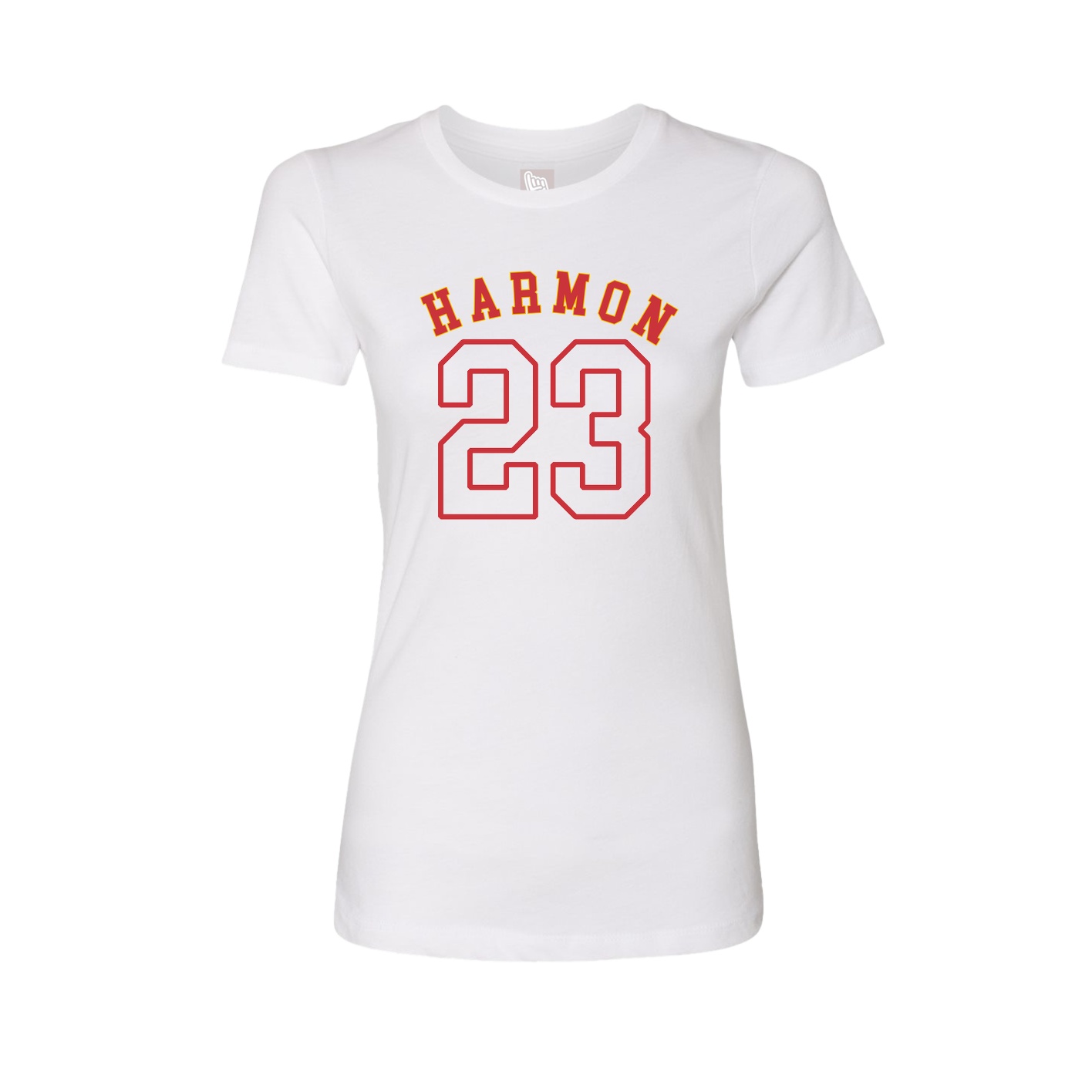 Fitted Women's Tee — Shirsey Arch in White