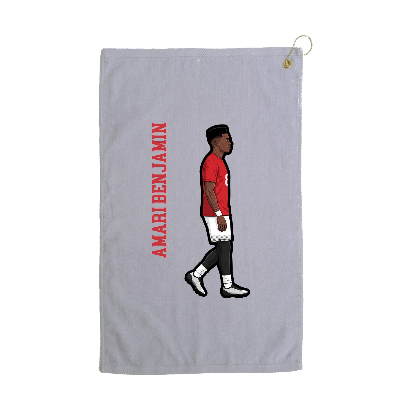 Golf Towel — Name Vertical in Grey