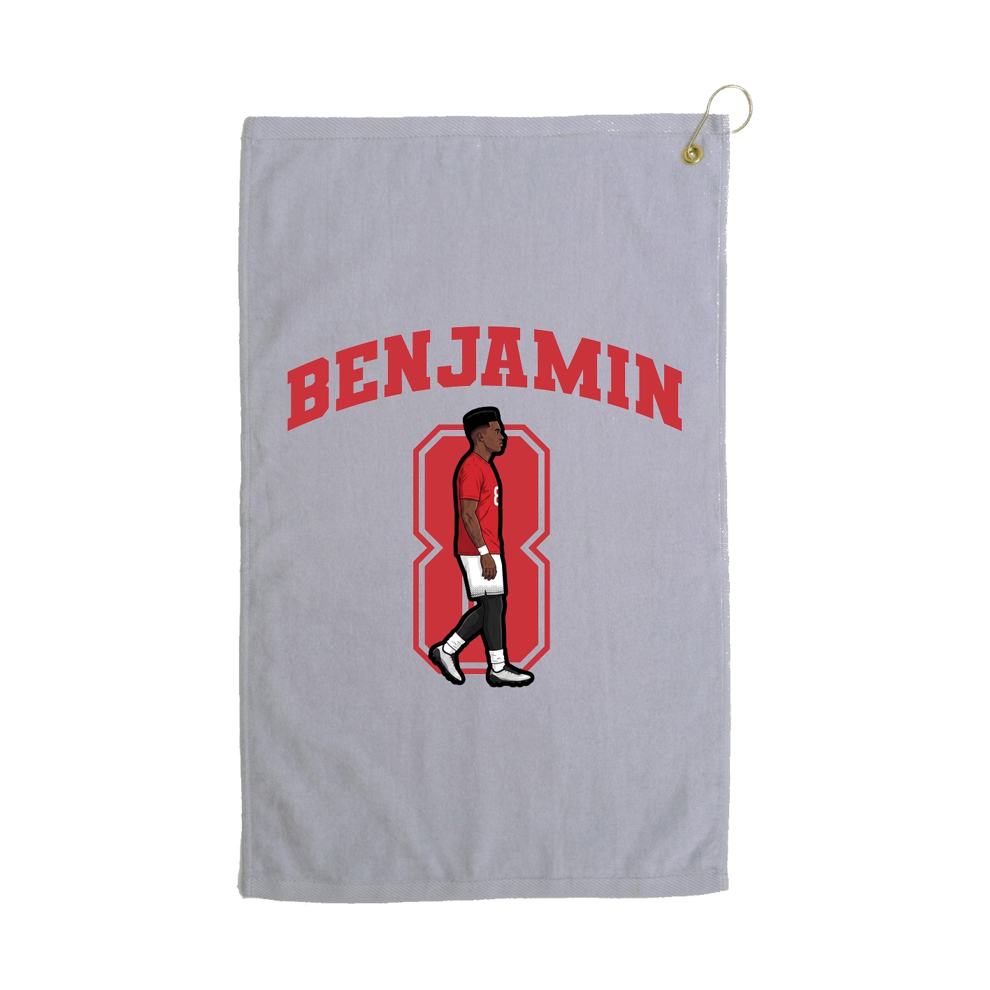 Golf Towel — Number in Grey