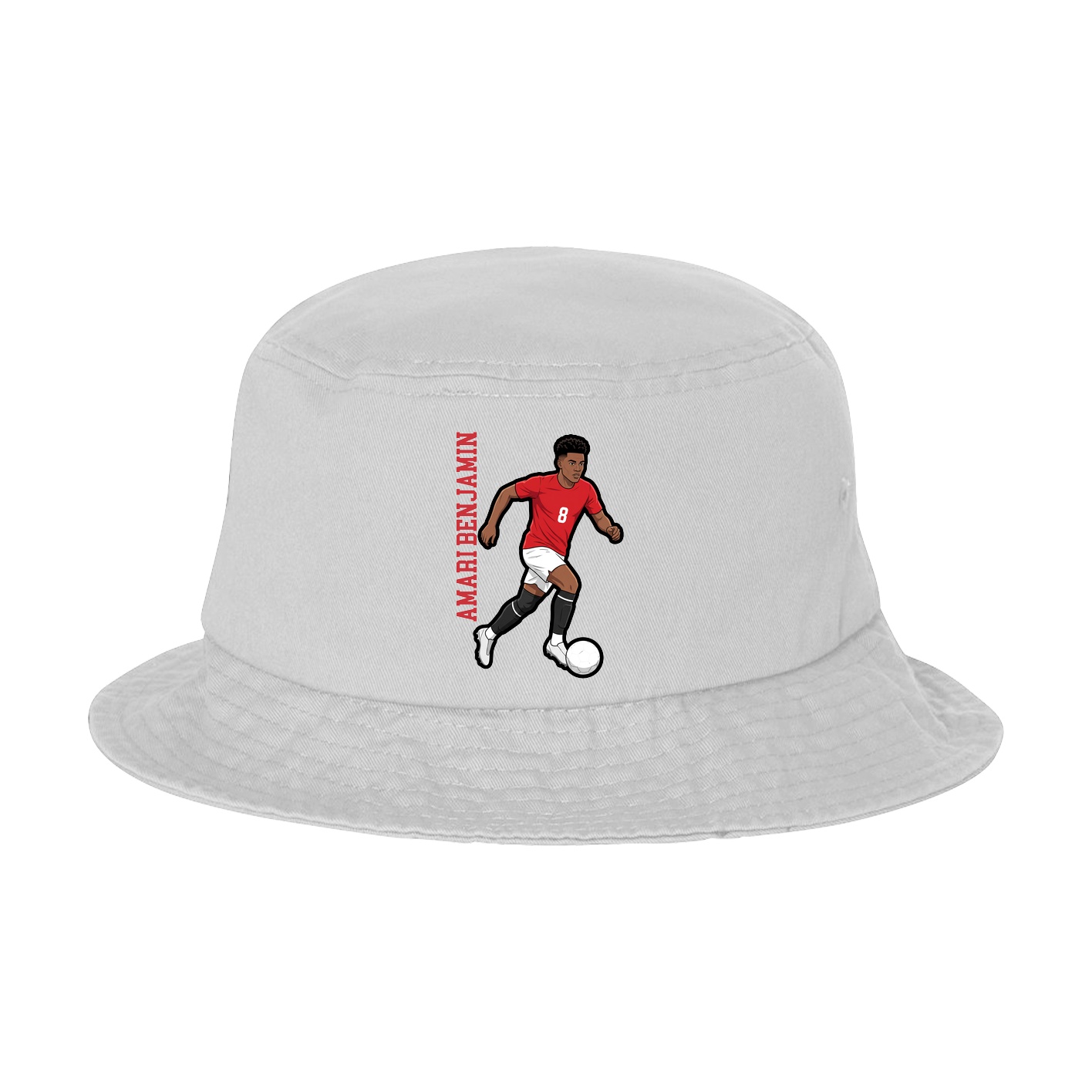 Bucket Cap — Name Vertical in White