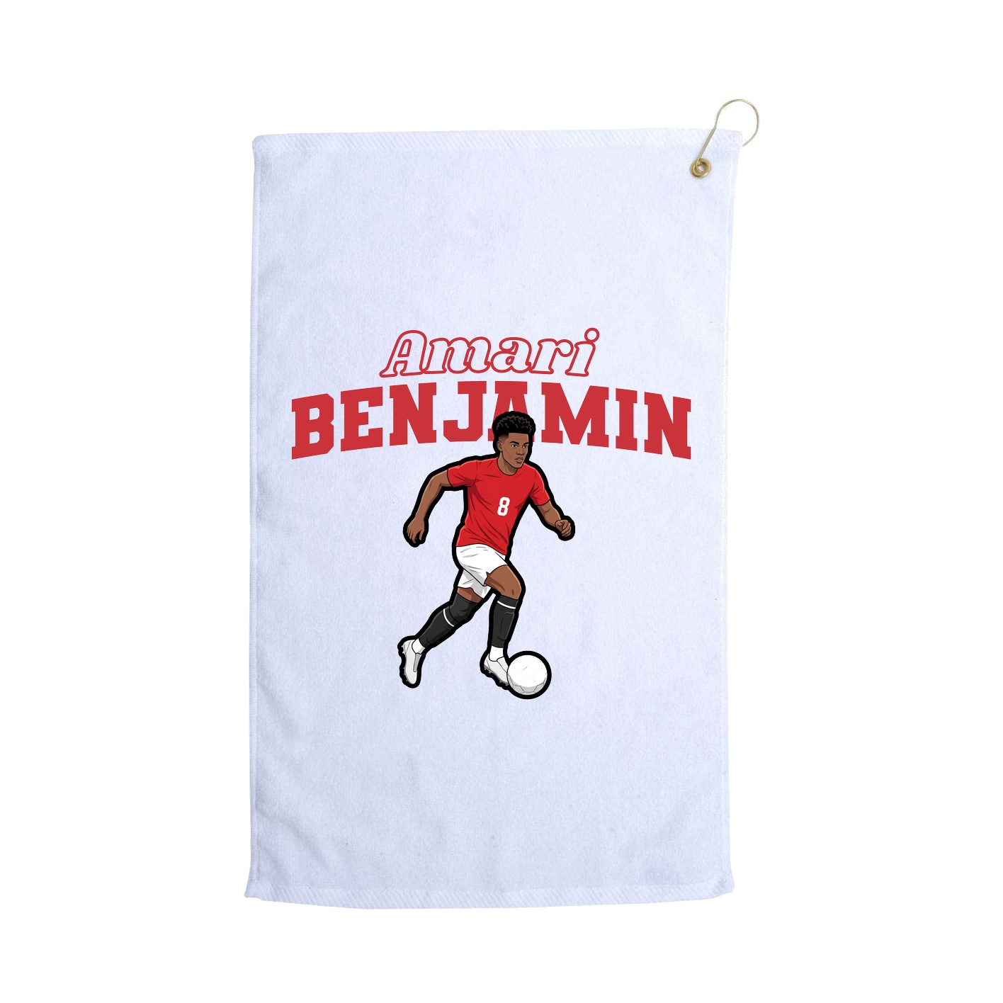 Golf Towel — Name Arch in White
