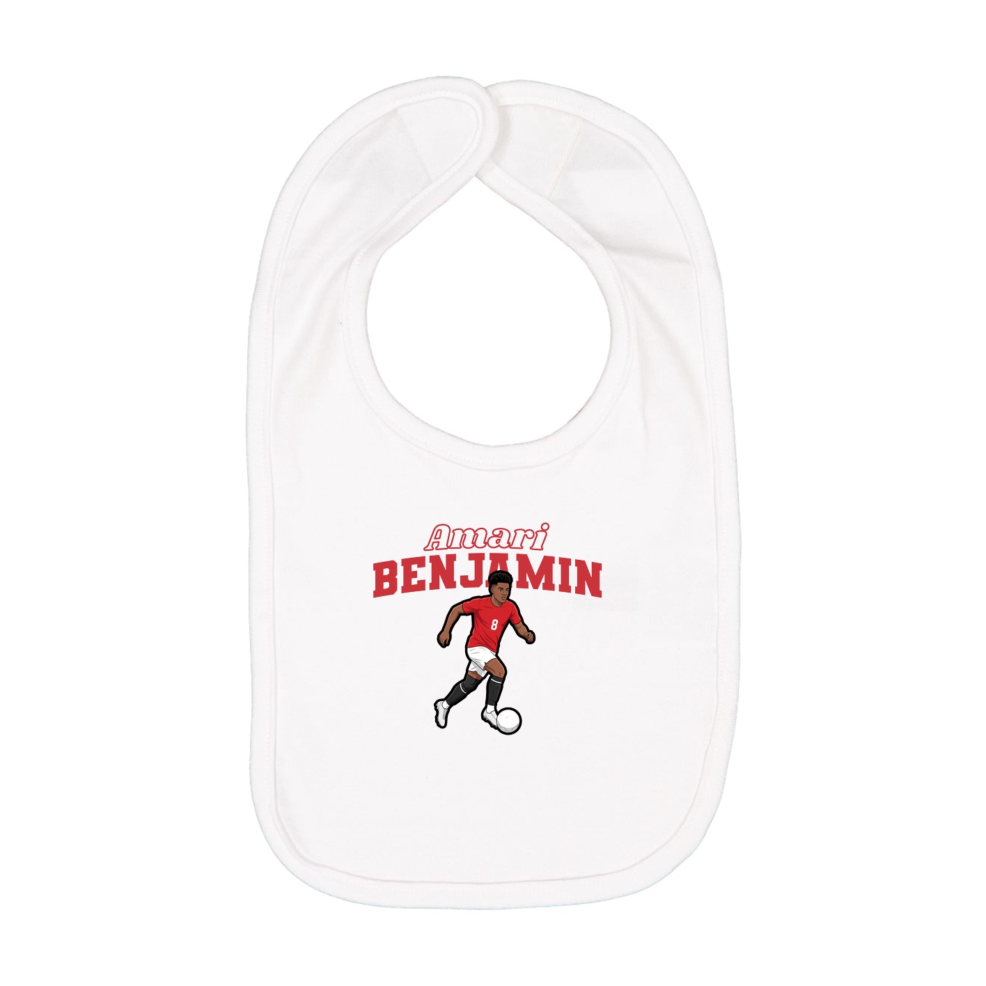 Infant Bib — Name Arch in White