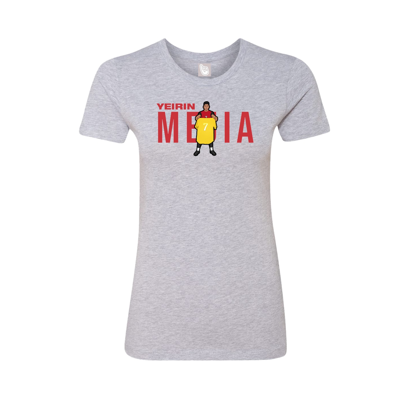 Fitted Women's Tee — Player Name in Grey