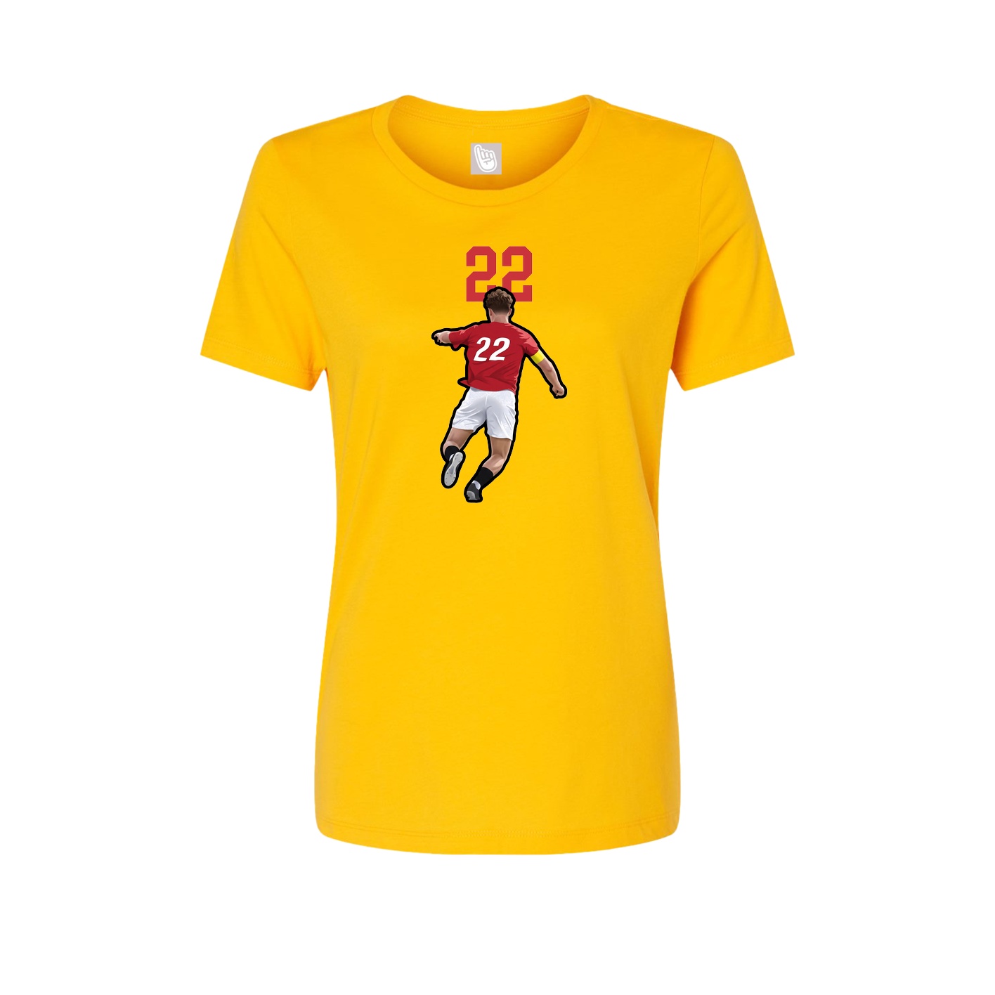 Fitted Women's Tee — Number Top in Gold