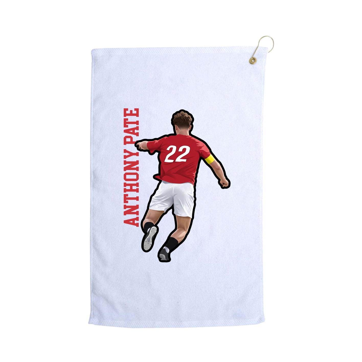 Golf Towel — Name Vertical in White