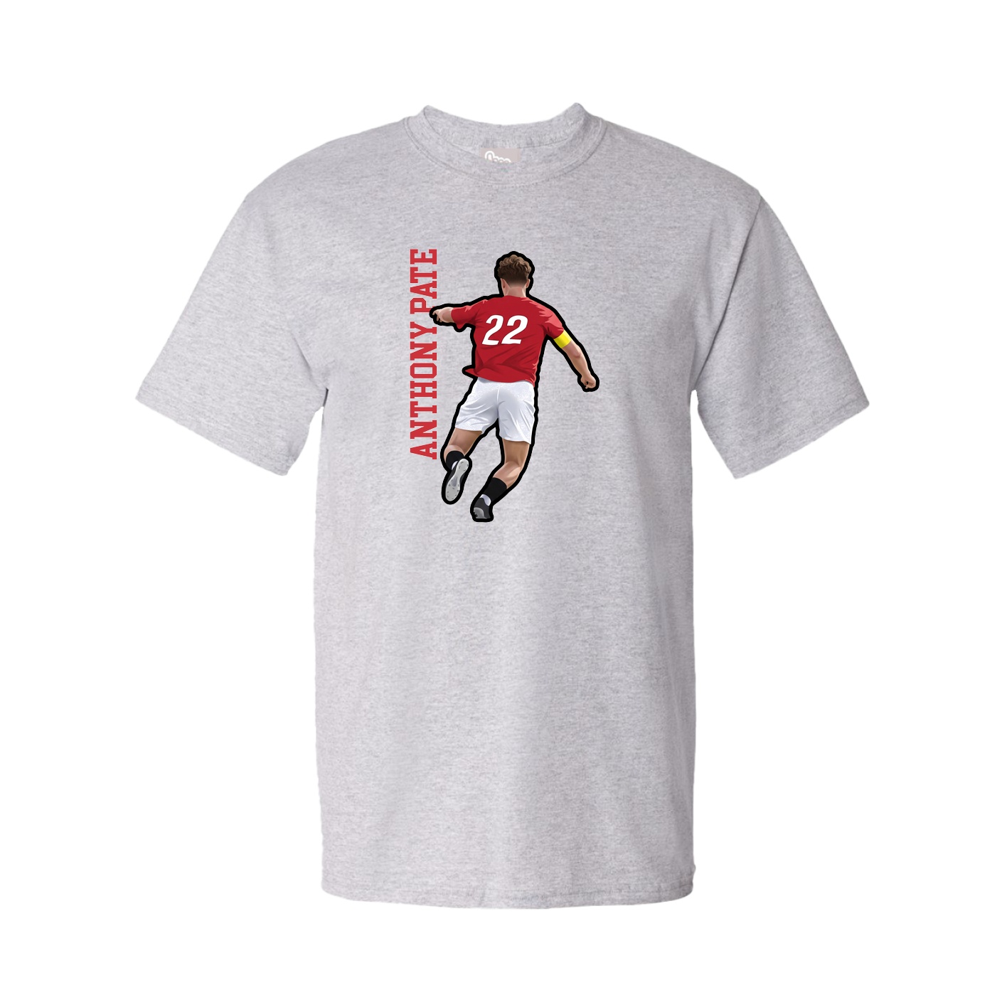 Tee — Name Vertical in Grey