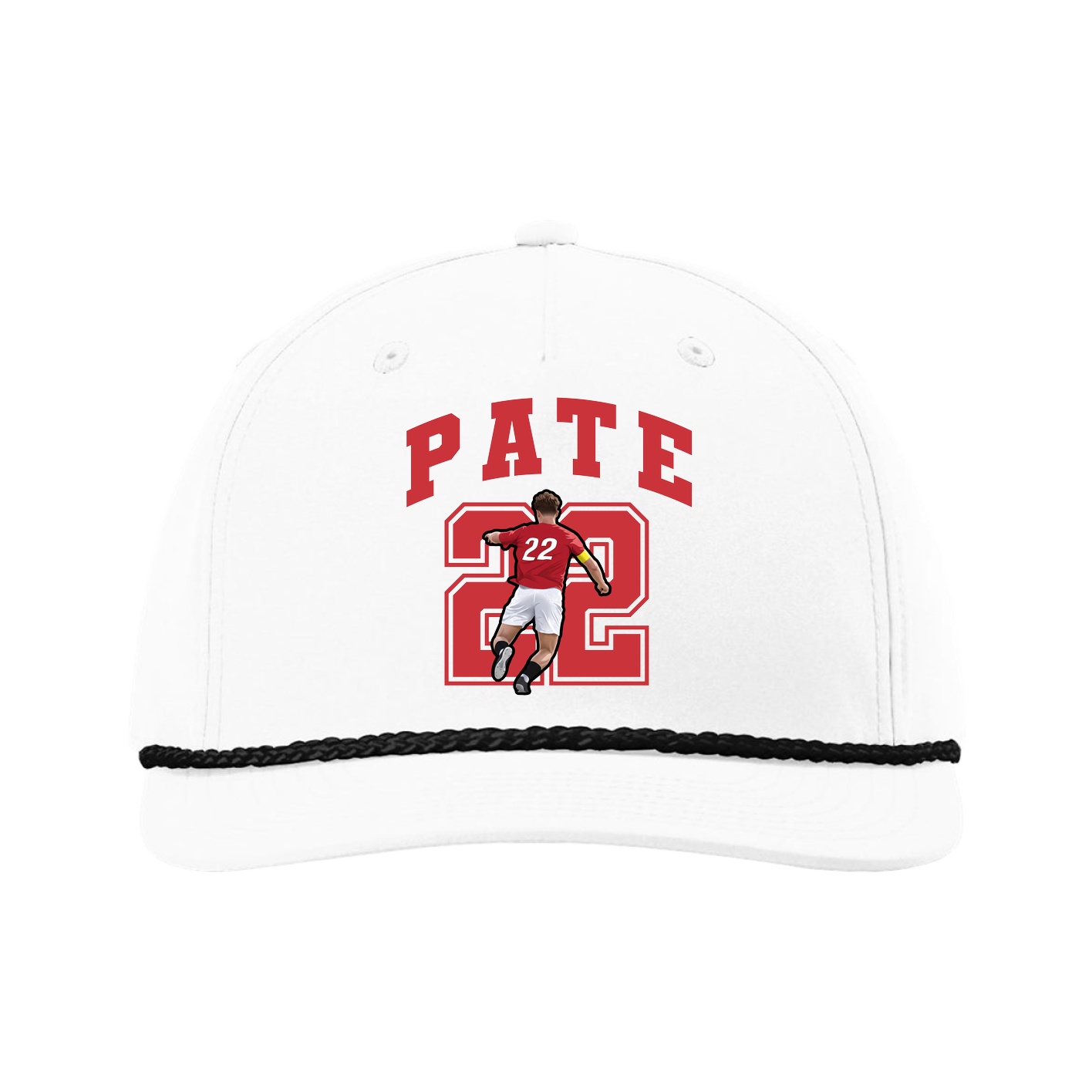 Five-Panel Classic Rope Cap — Number in White