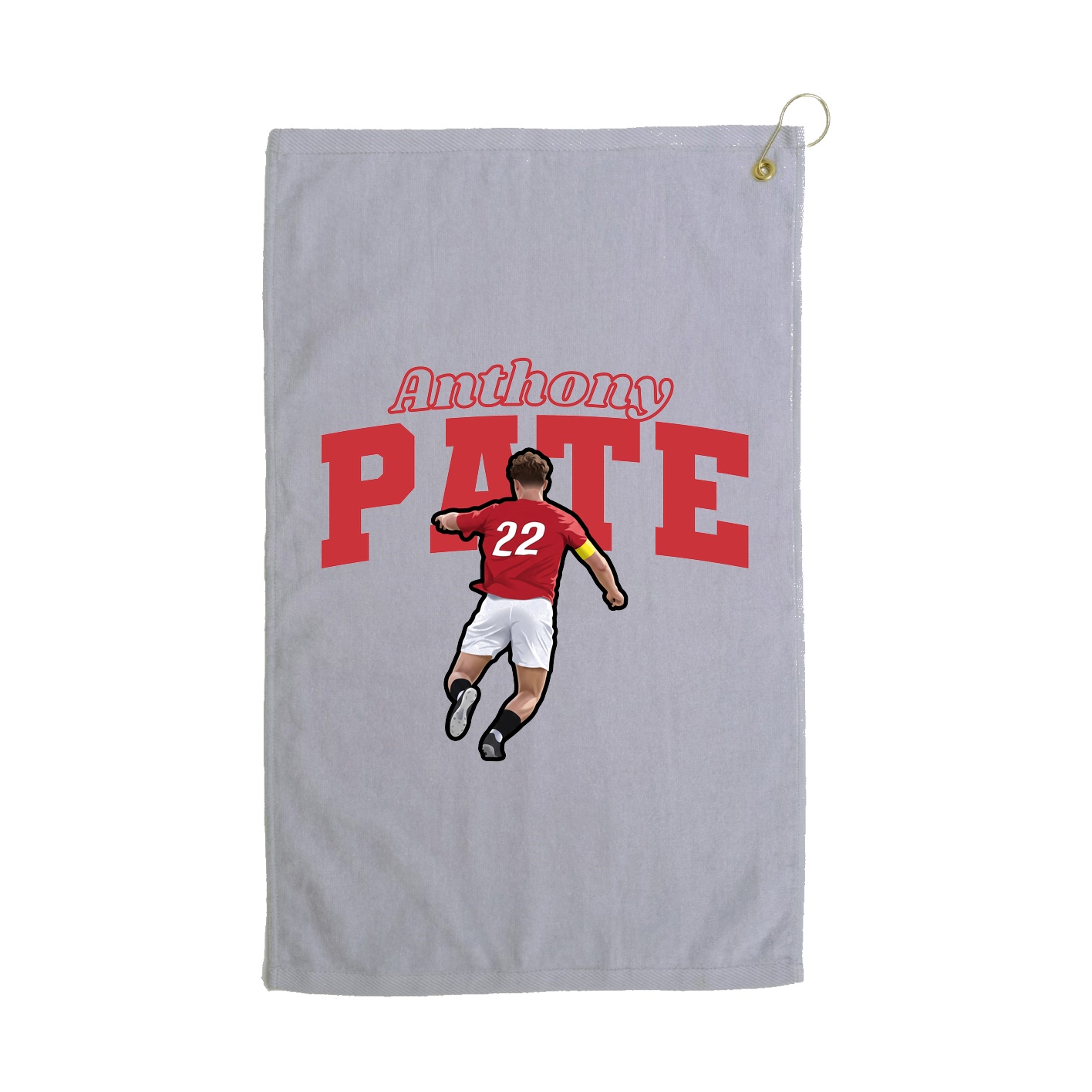 Golf Towel — Name Arch in Grey