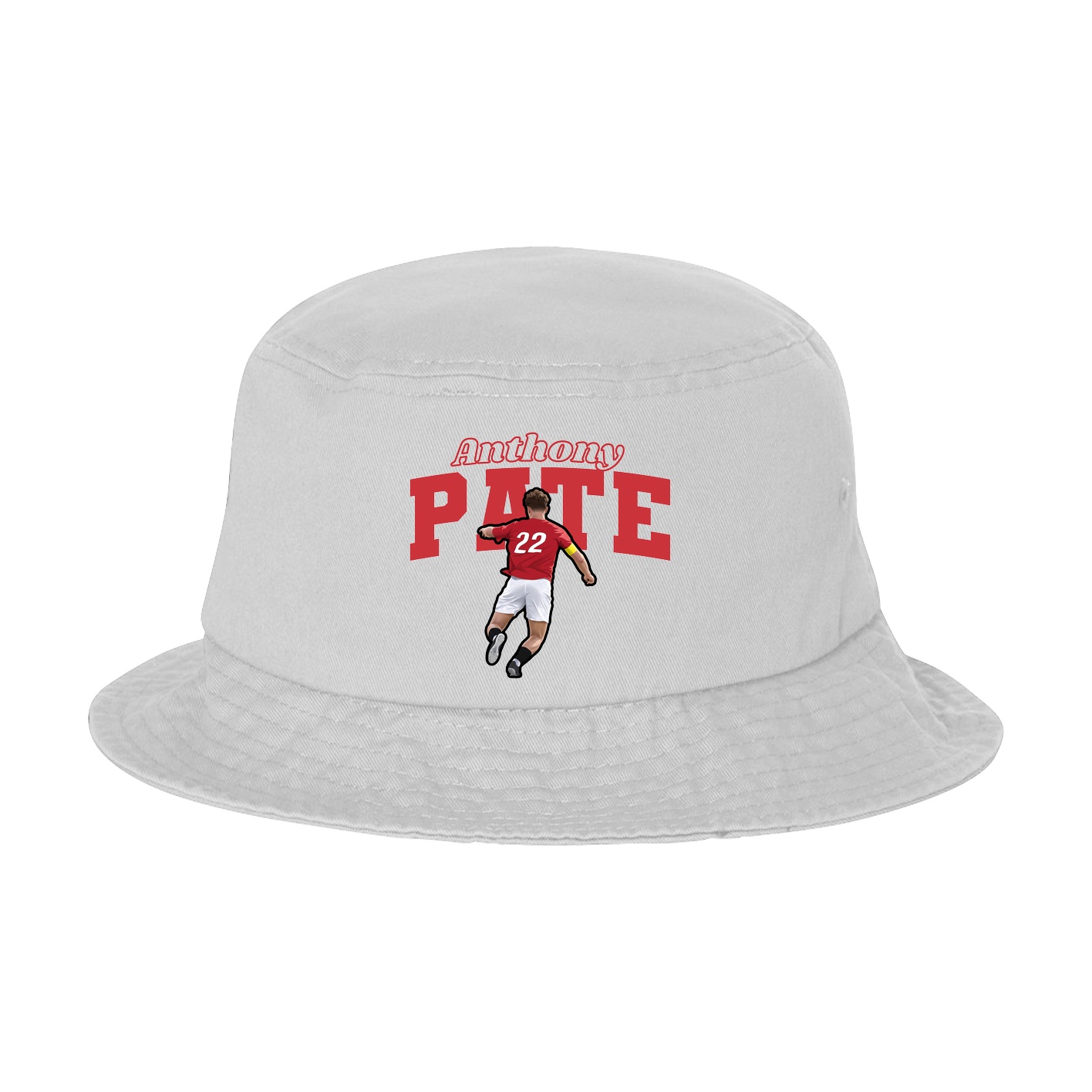 Bucket Cap — Name Arch in White
