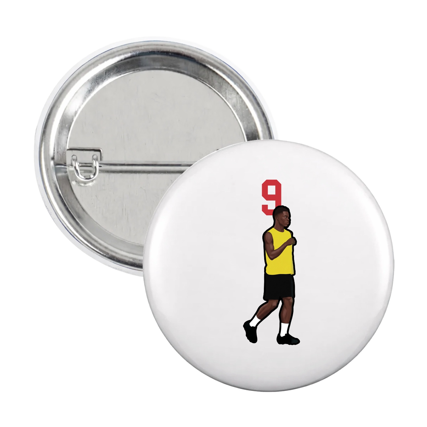 Game Day Button — Number Top in White