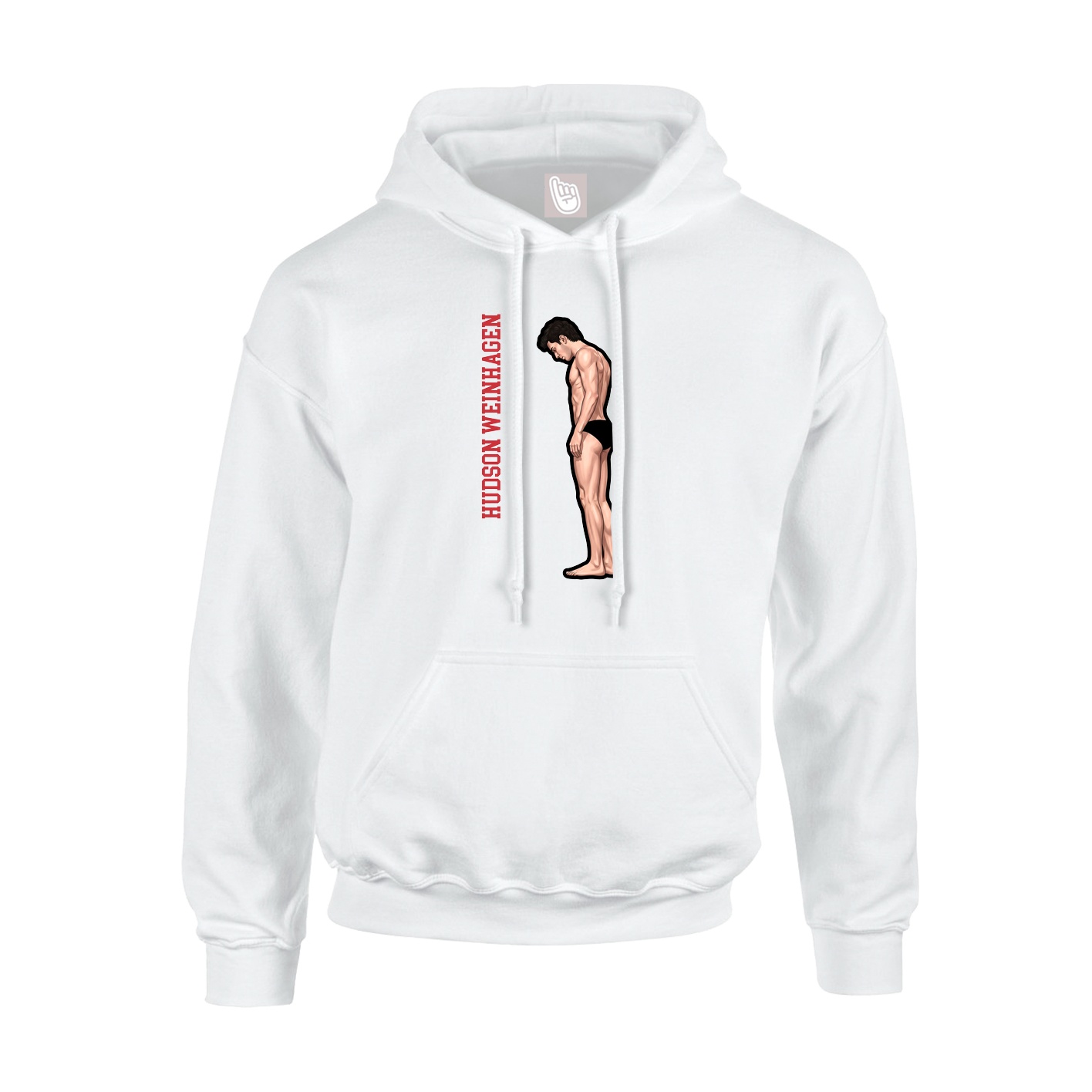 Youth Hoodie — Name Vertical in White