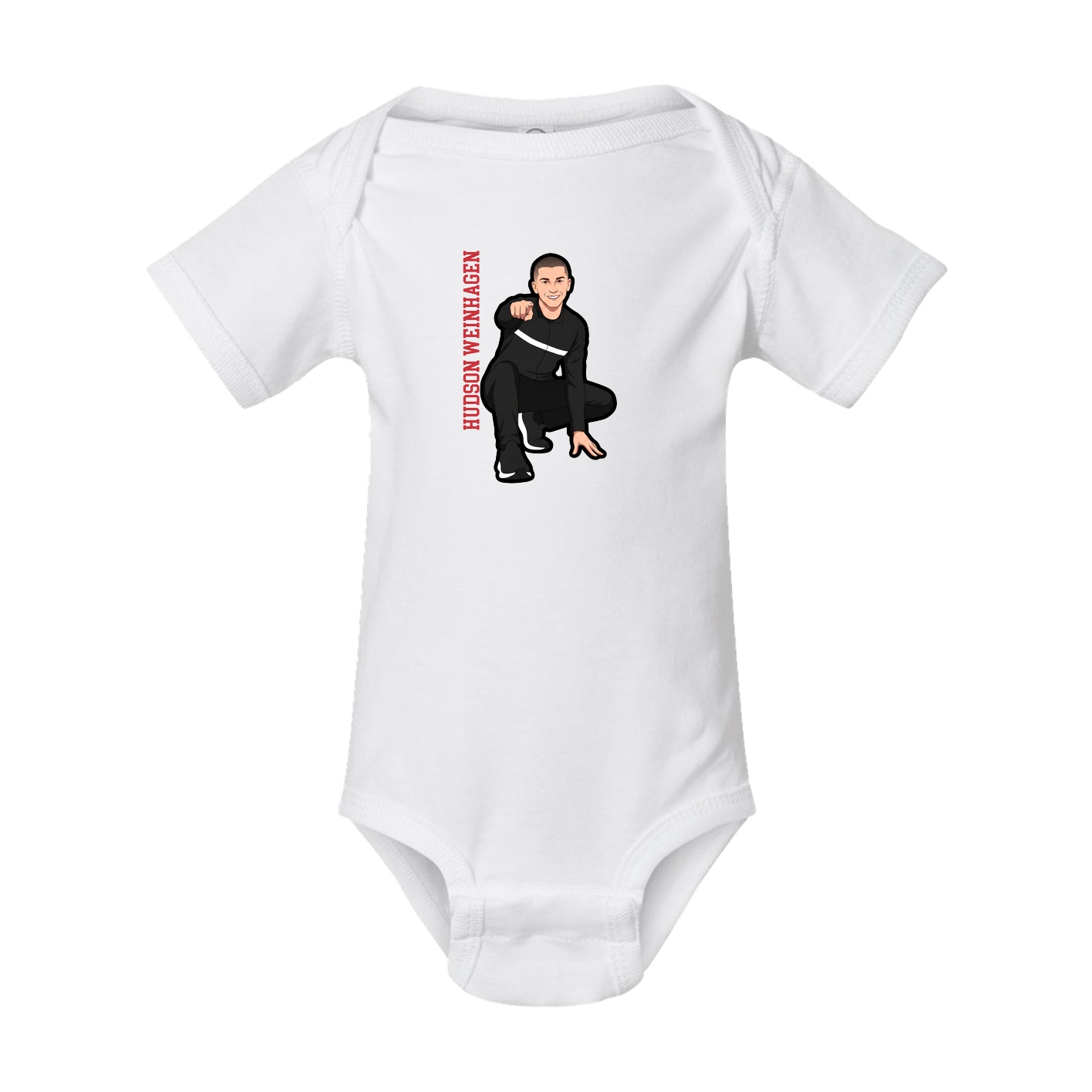 Baby Onesie — Name Vertical in White