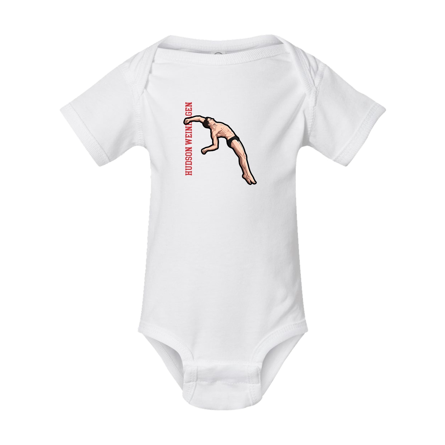 Baby Onesie — Name Vertical in White