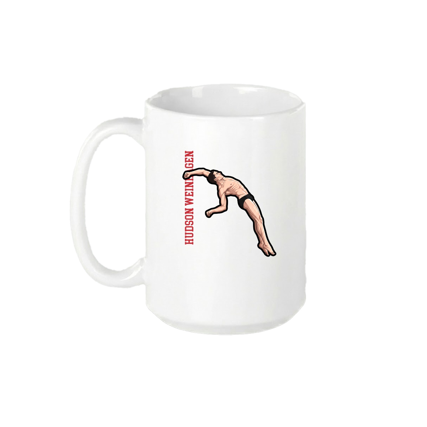 15oz Coffee Mug — Name Vertical in White