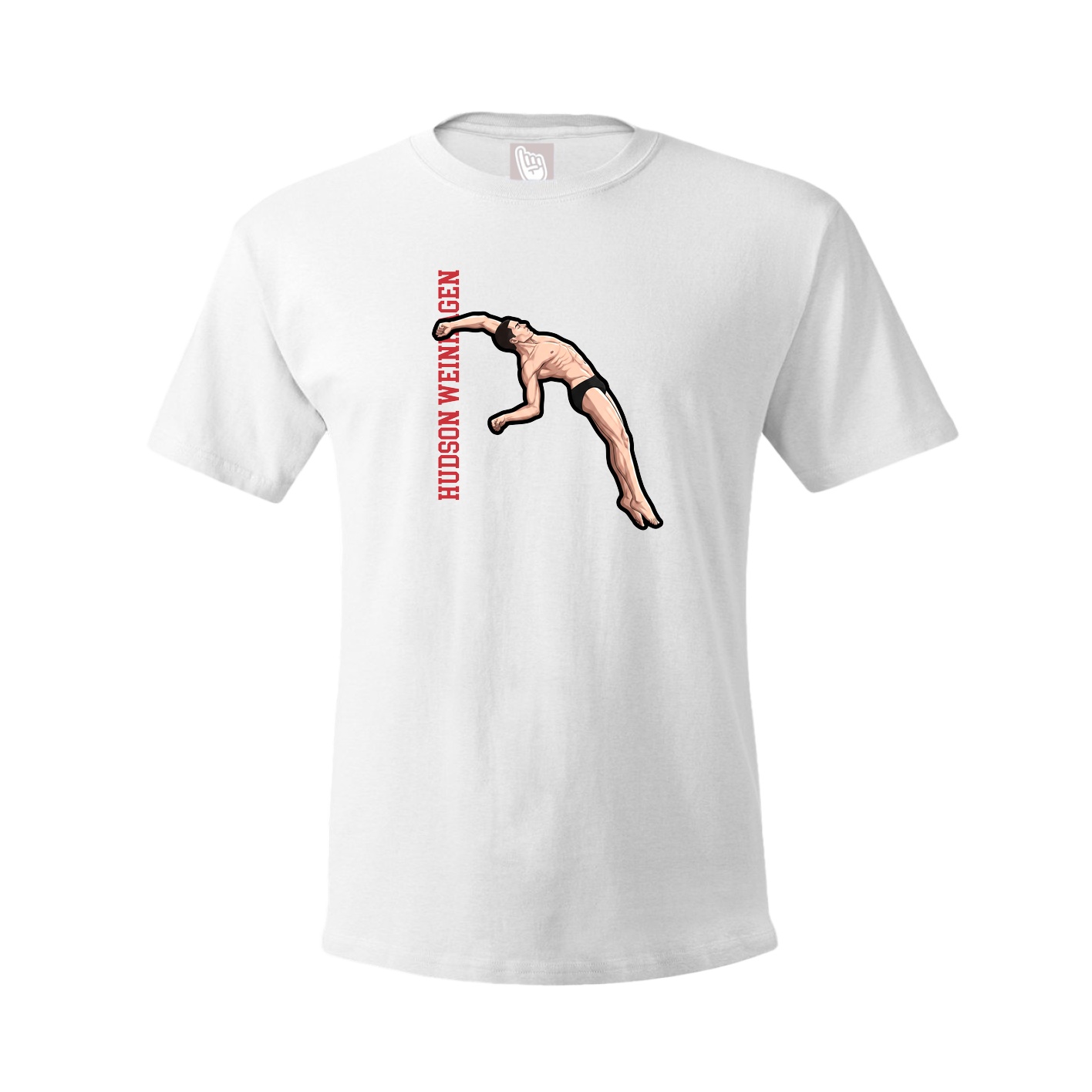 Youth Tee — Name Vertical in White