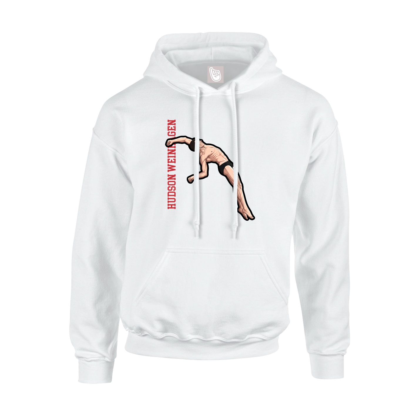 Hoodie — Name Vertical in White