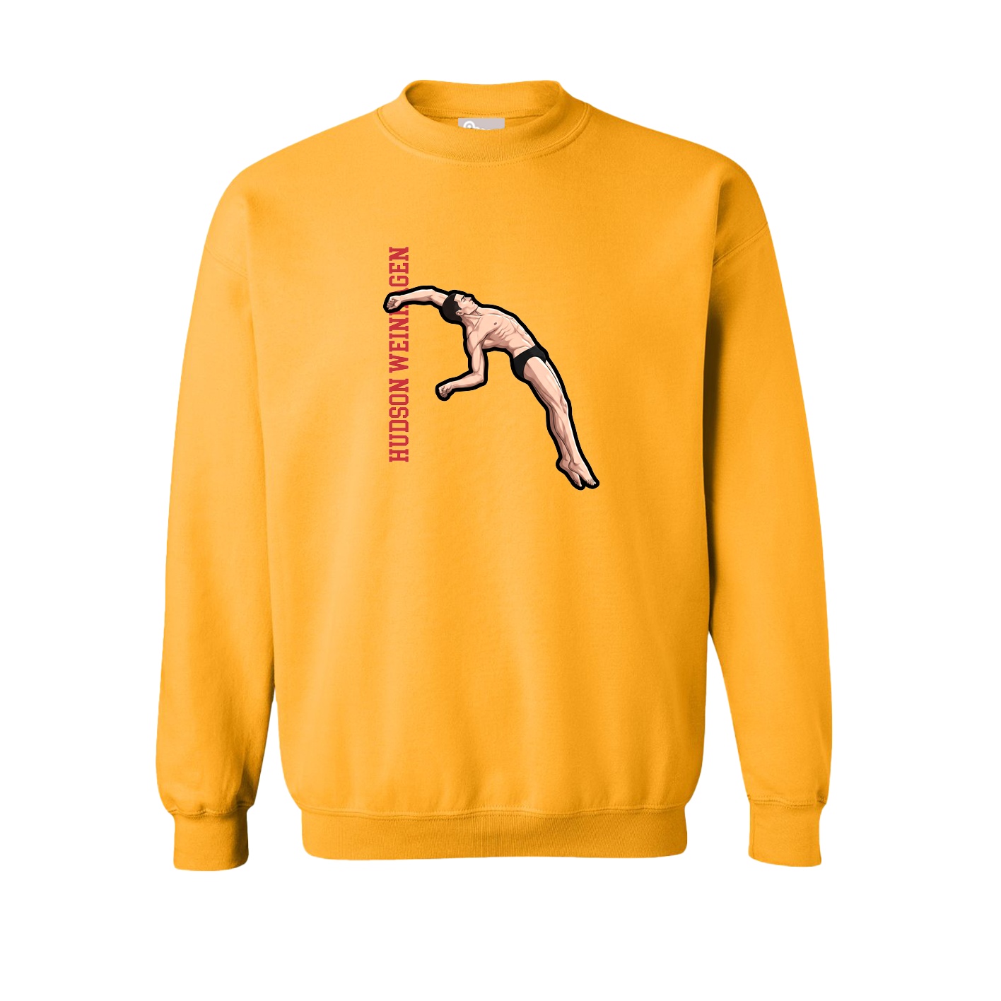 Fleece Crew — Name Vertical in Gold