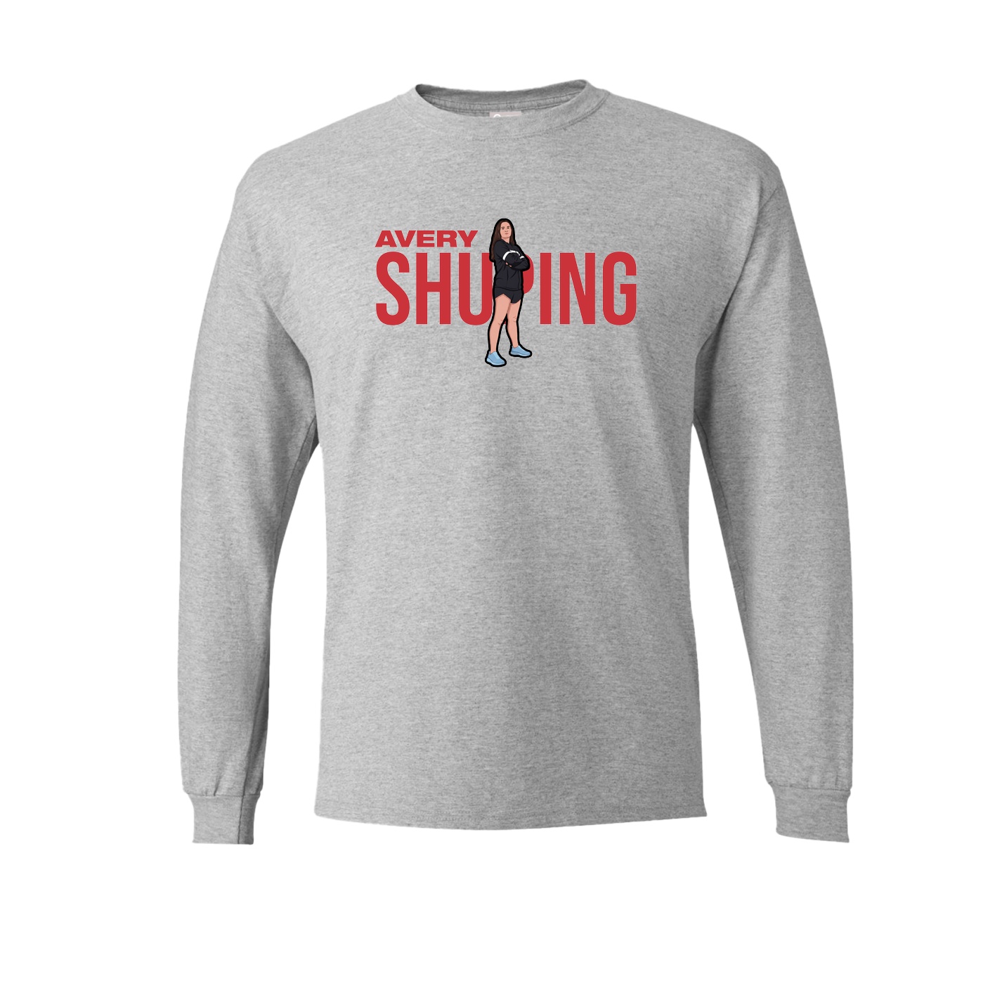Long Sleeve Tee — Player Name in Grey