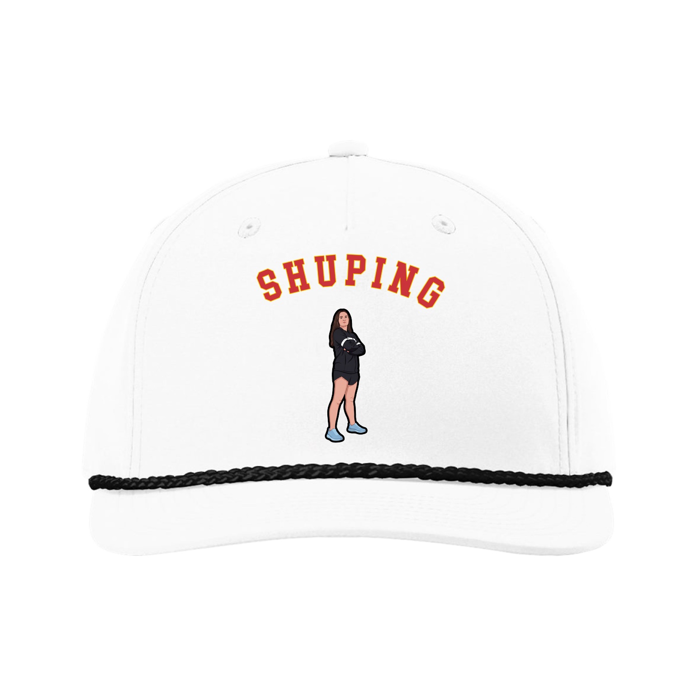Five-Panel Classic Rope Cap — Shirsey Arch in White