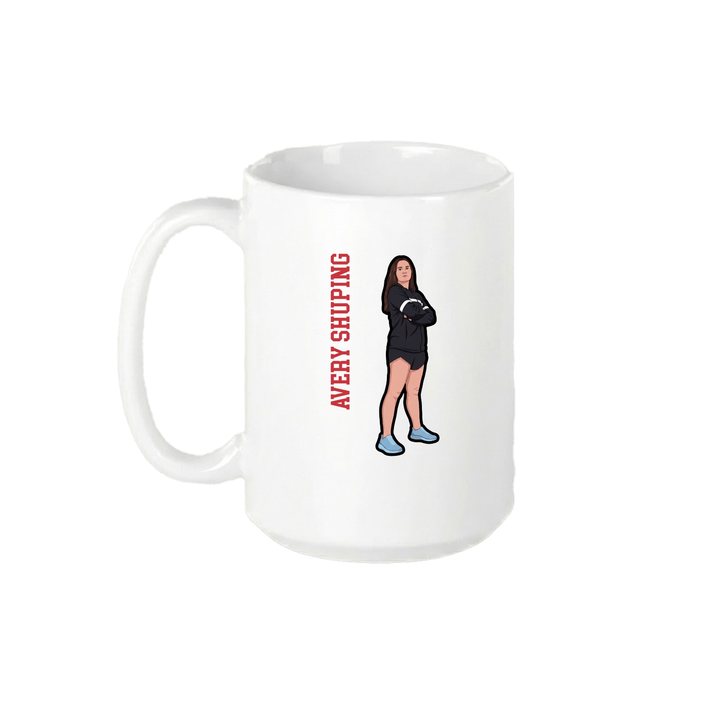 15oz Coffee Mug — Name Vertical in White