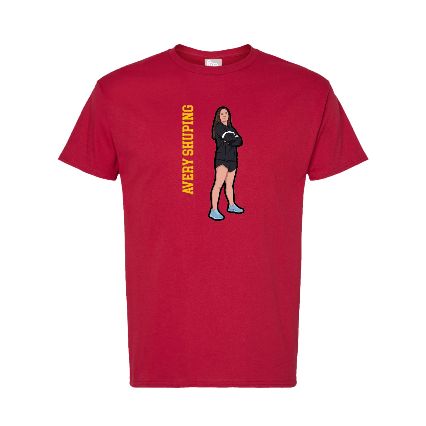 Tee — Name Vertical in Crimson
