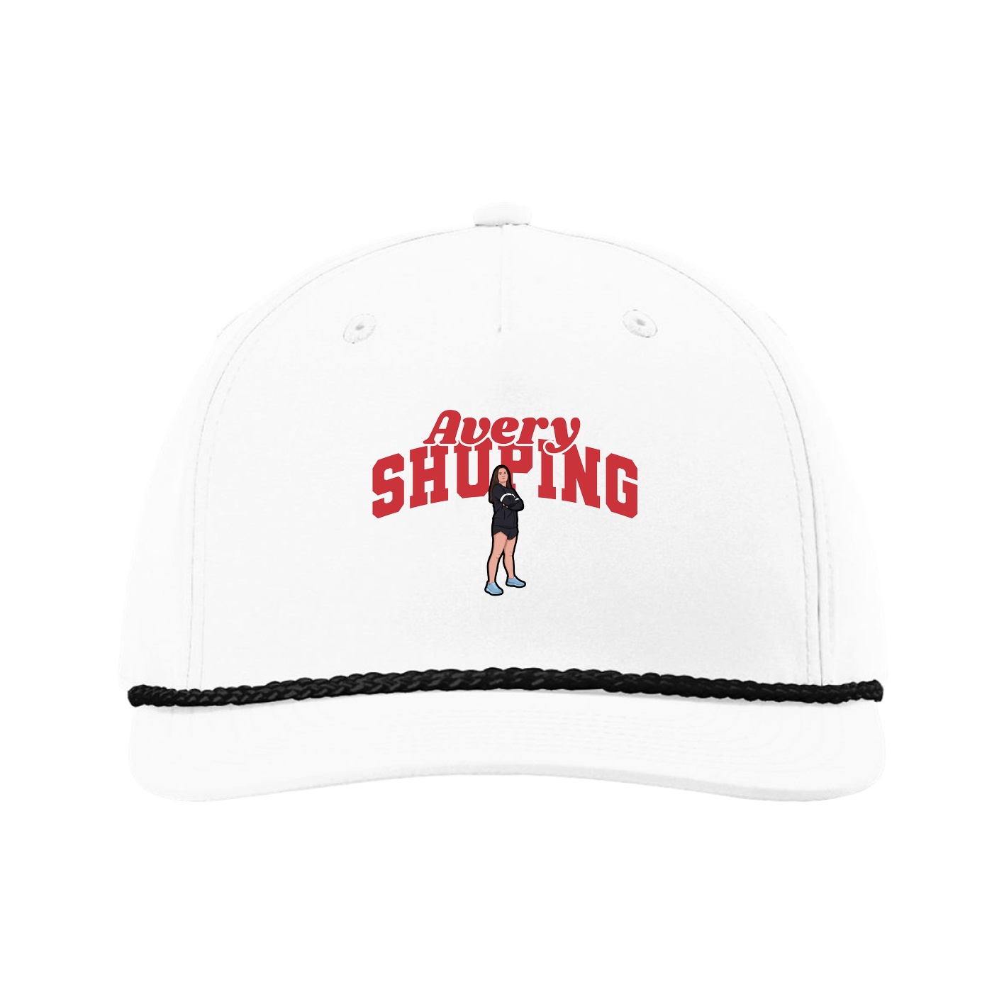 Five-Panel Classic Rope Cap — Signature Arch in White
