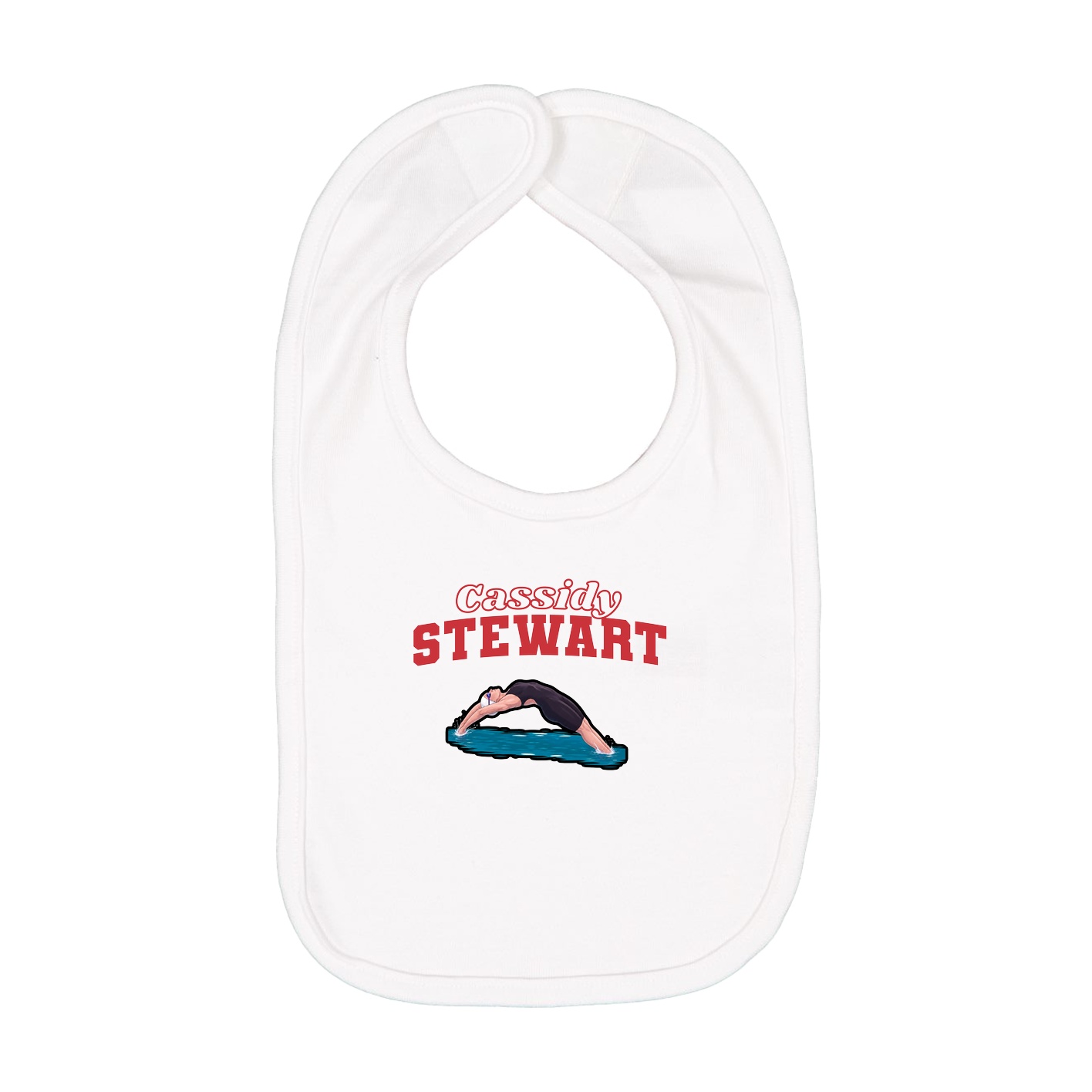 Infant Bib — Name Arch in White