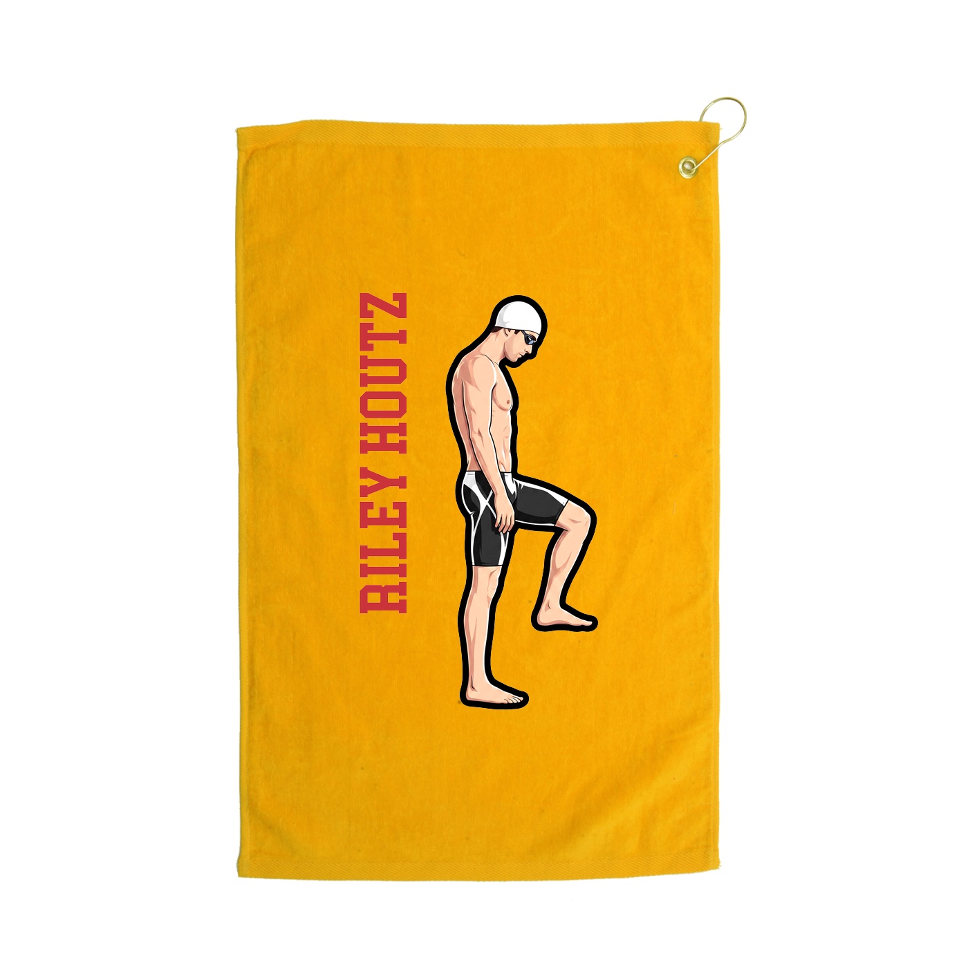 Golf Towel — Name Vertical in Gold