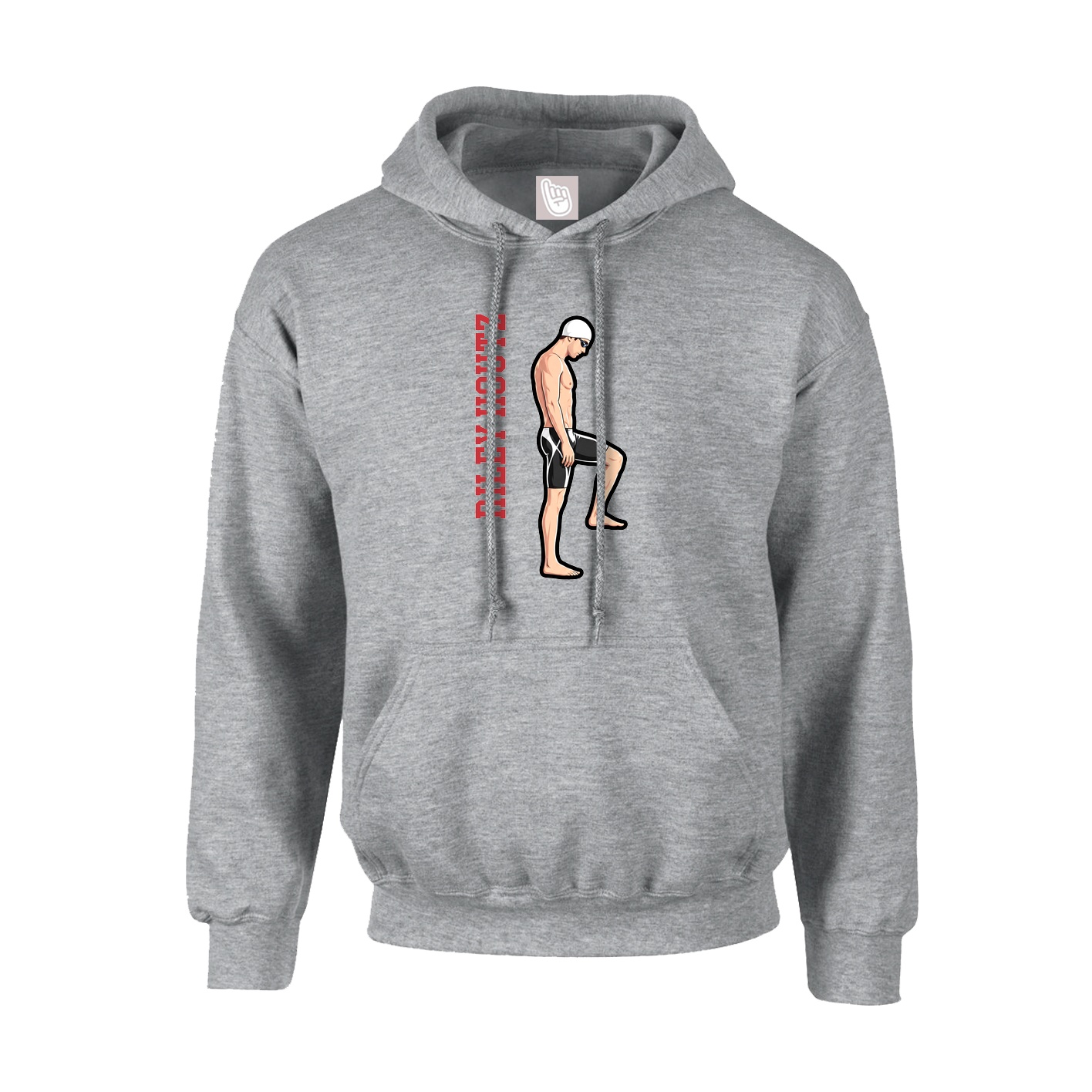 Youth Hoodie — Name Vertical in Grey