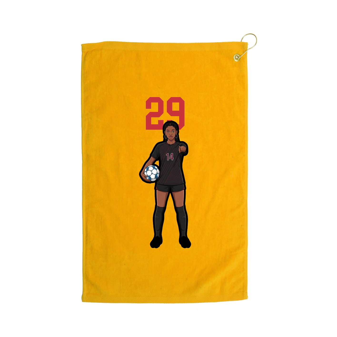 Golf Towel — Number Top in Gold