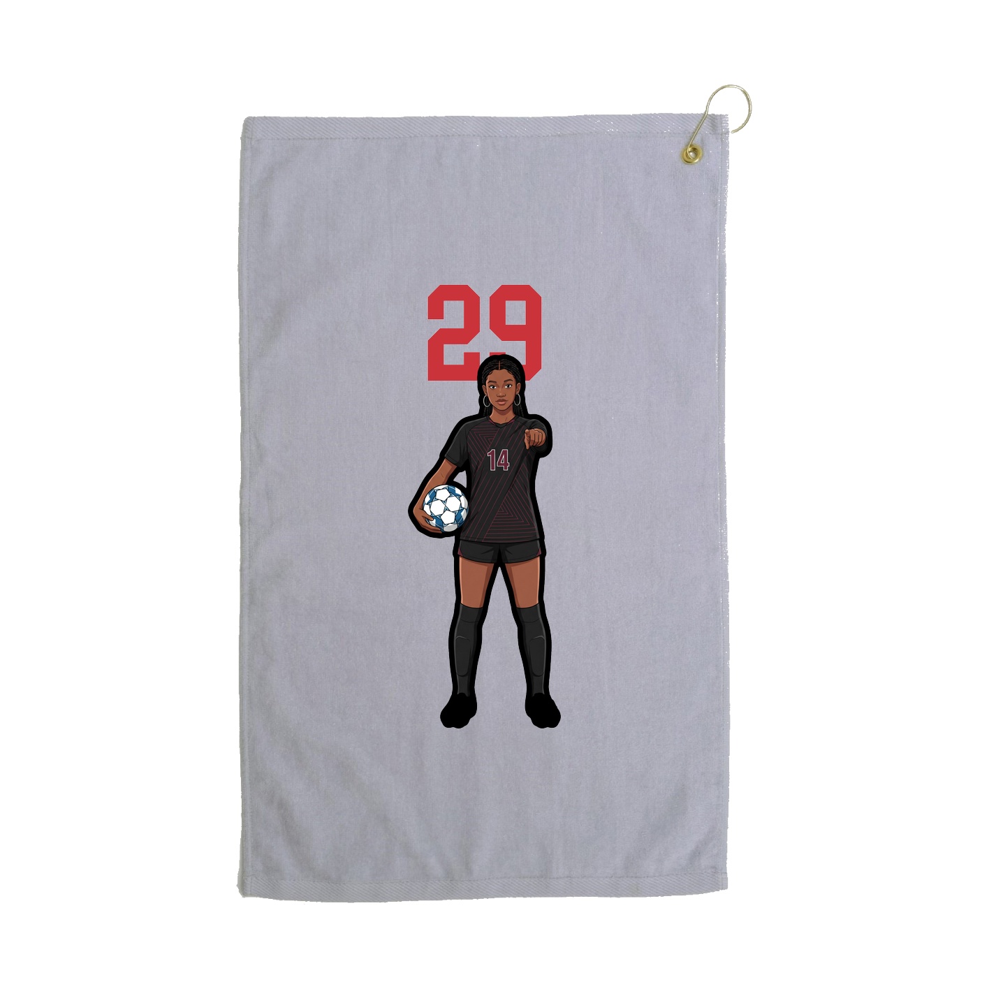 Golf Towel — Number Top in Grey