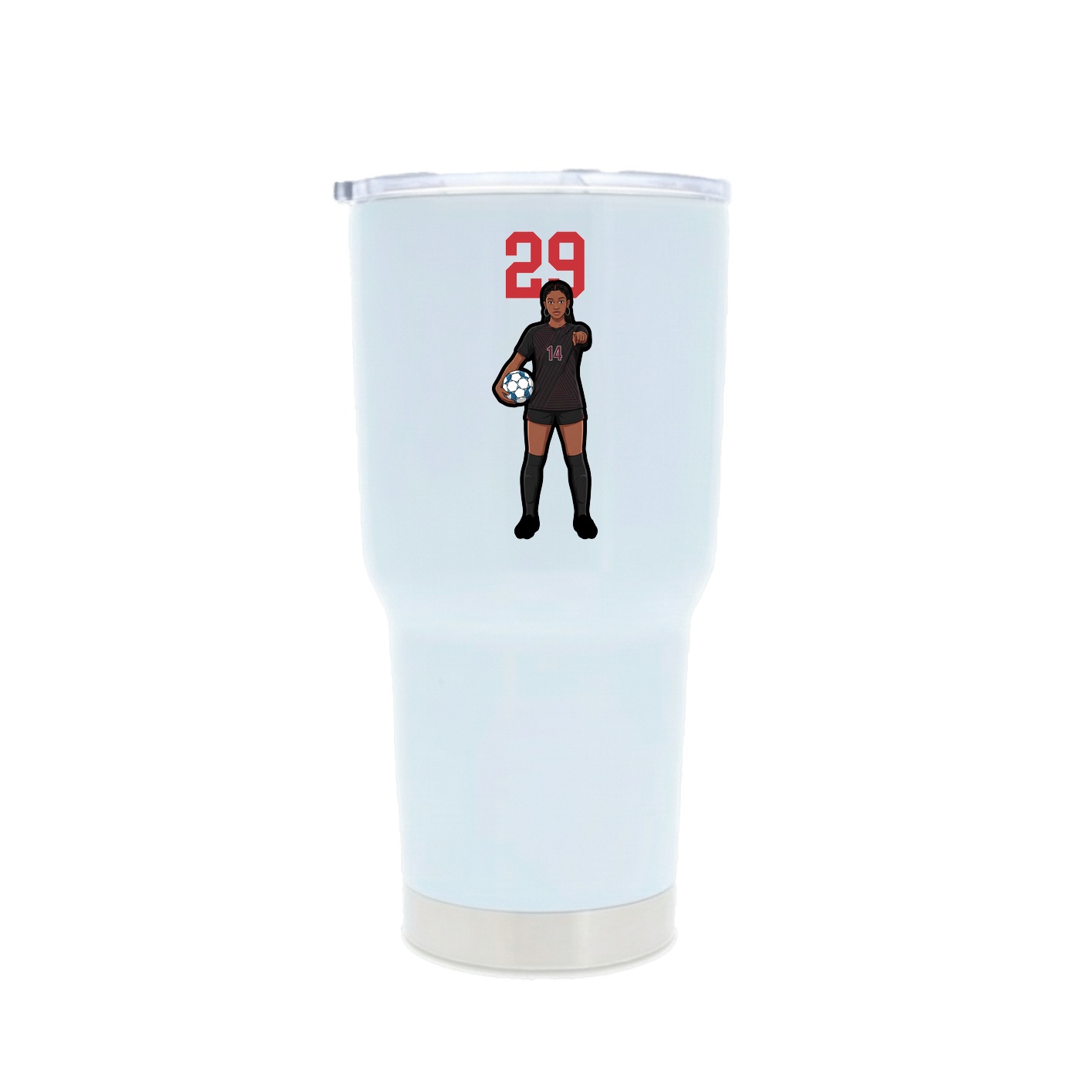 30oz Stainless Steel Tumbler — Number Top in White