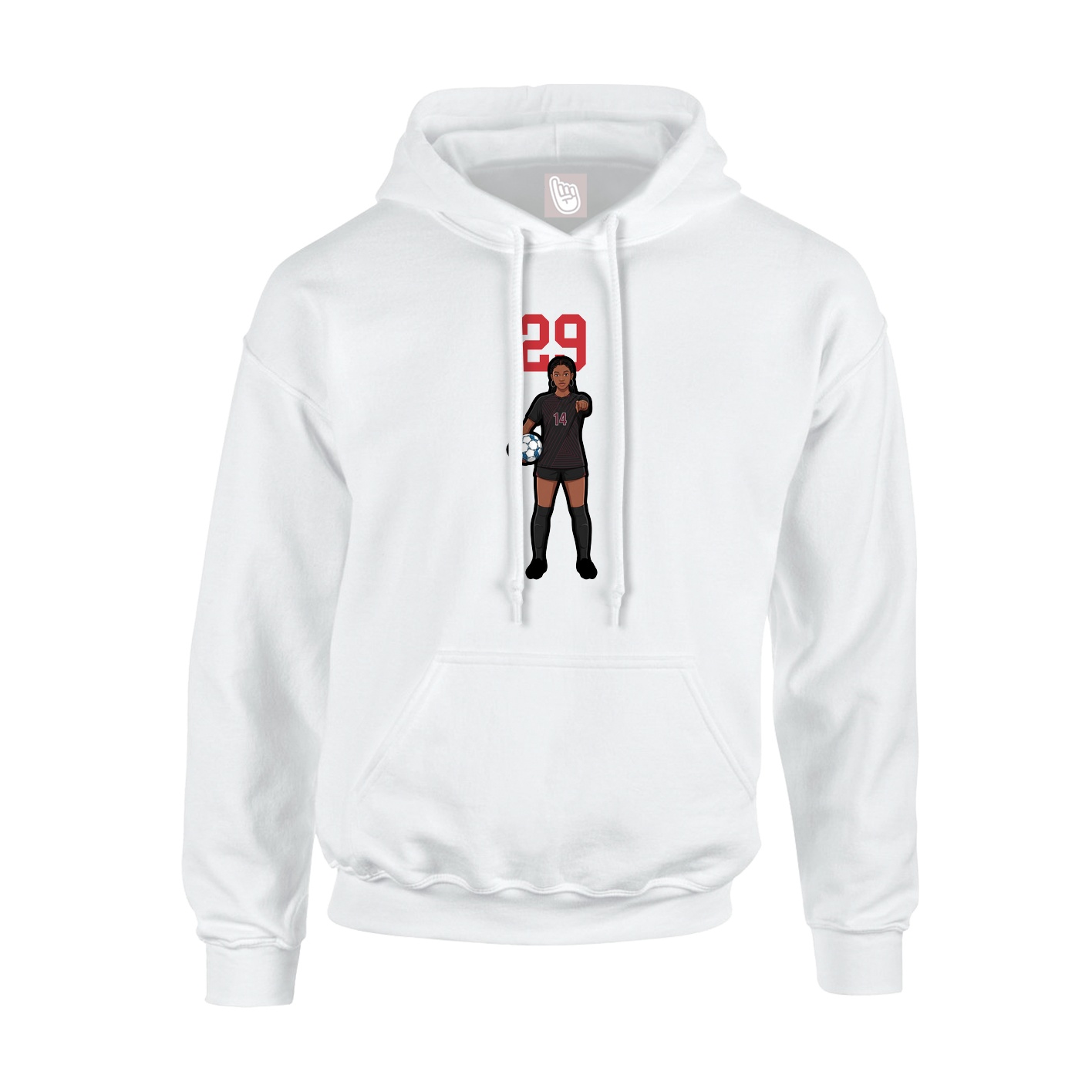 Youth Hoodie — Number Top in White