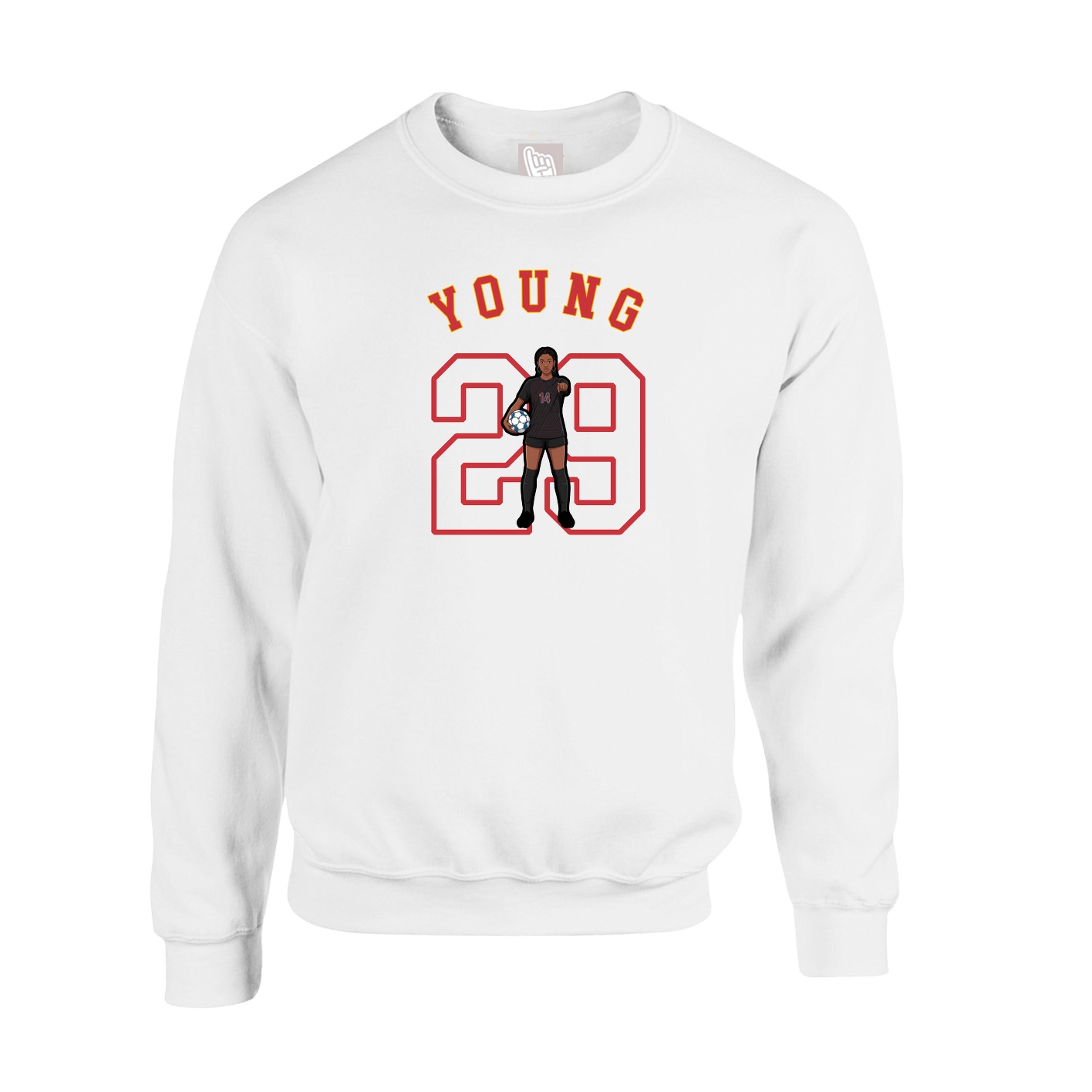 Fleece Crew — Shirsey Arch in White
