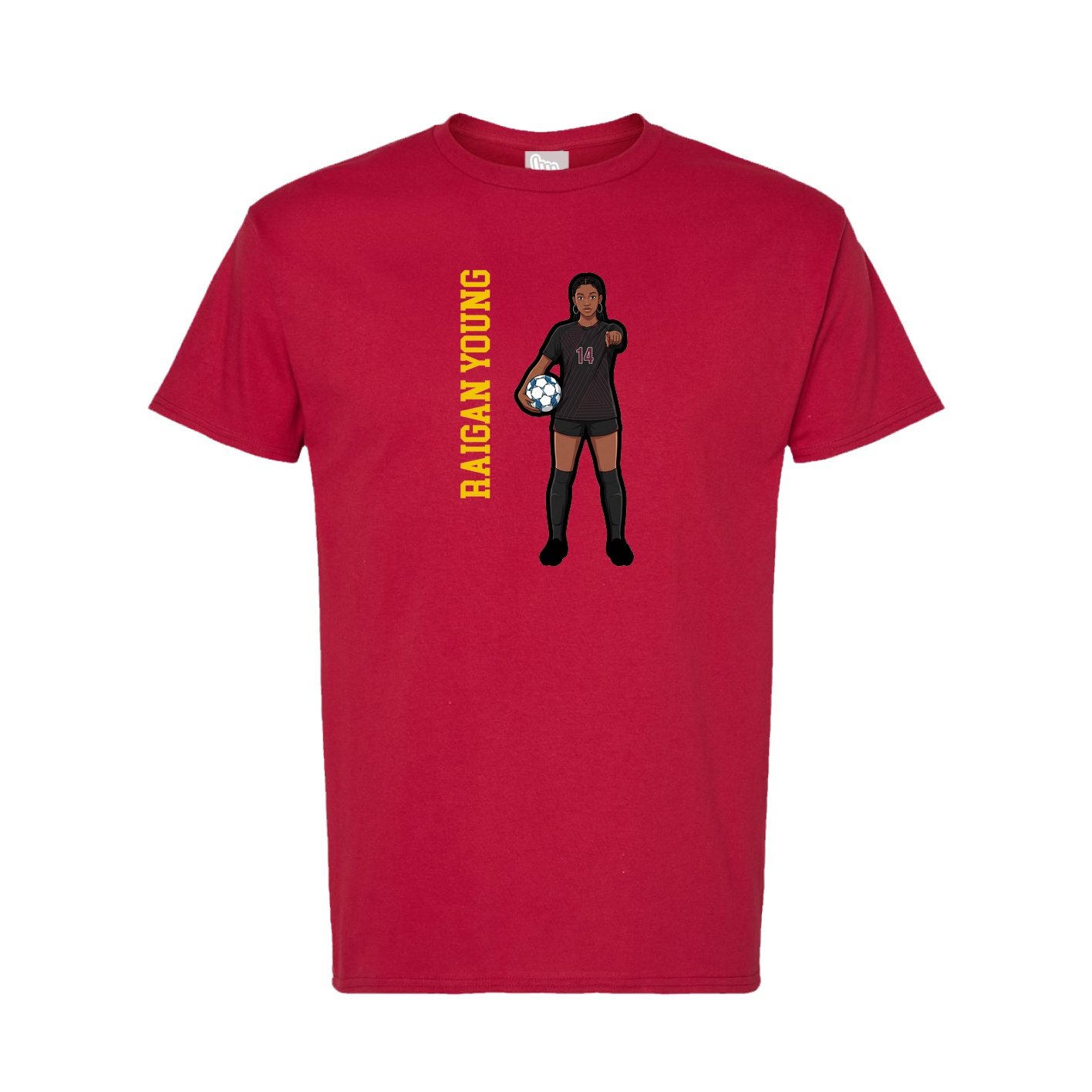 Tee — Name Vertical in Crimson