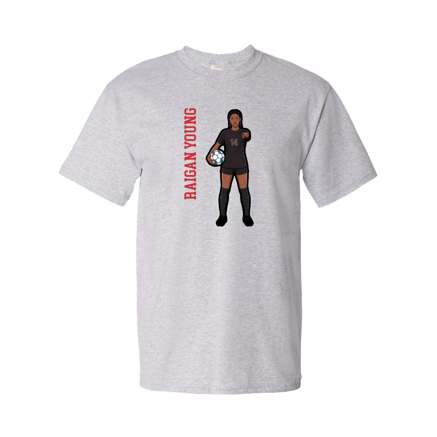 Tee — Name Vertical in Grey