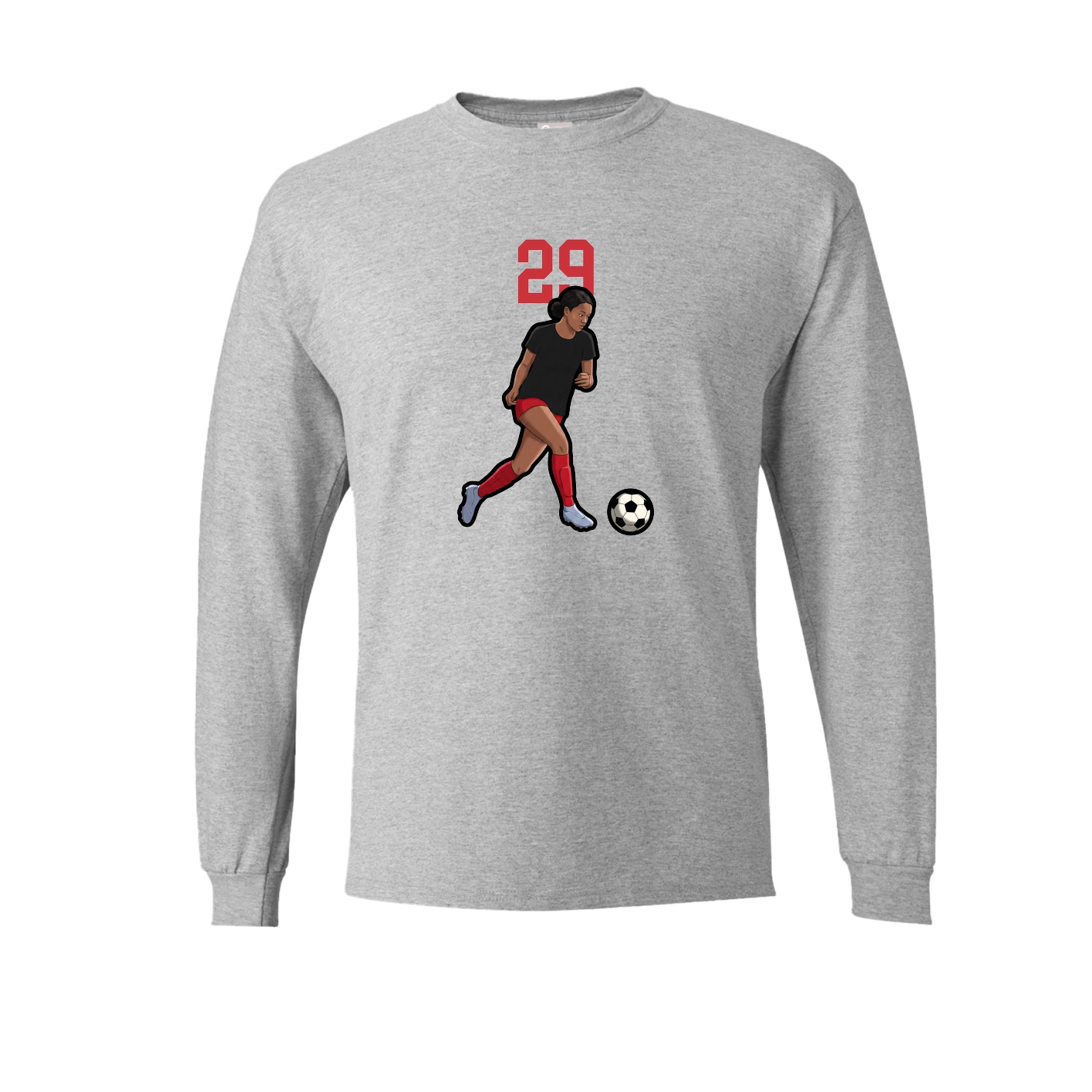 Long Sleeve Tee — Number Top in Grey