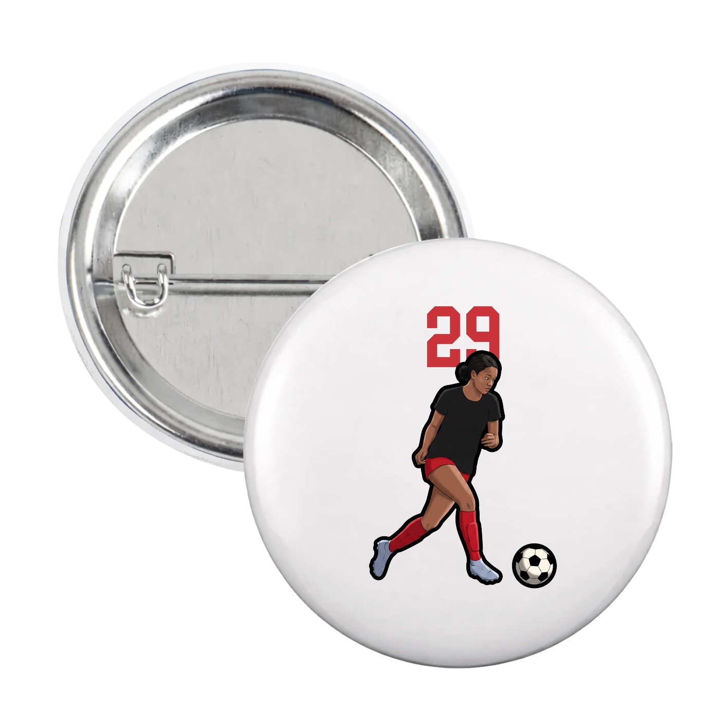 Game Day Button — Number Top in White
