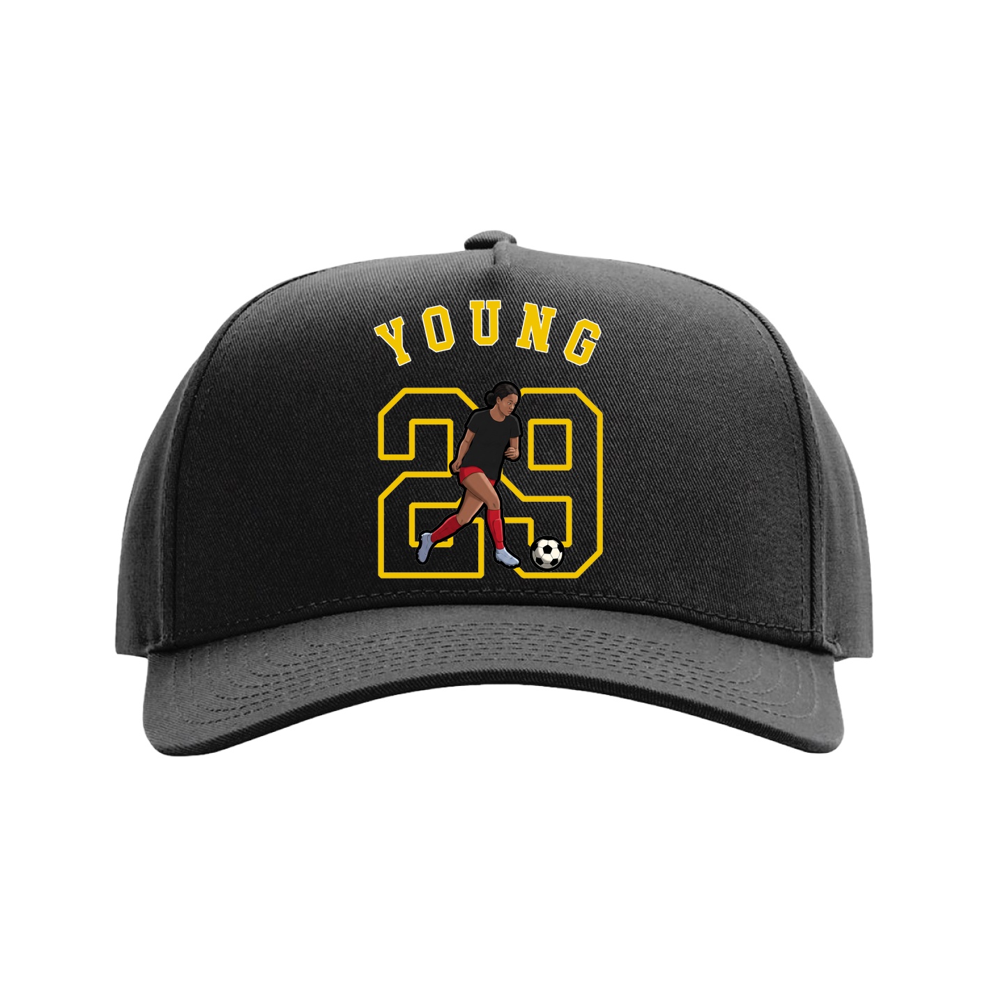 Full Fabric Five-Panel Champ Cap — Shirsey Arch in Black