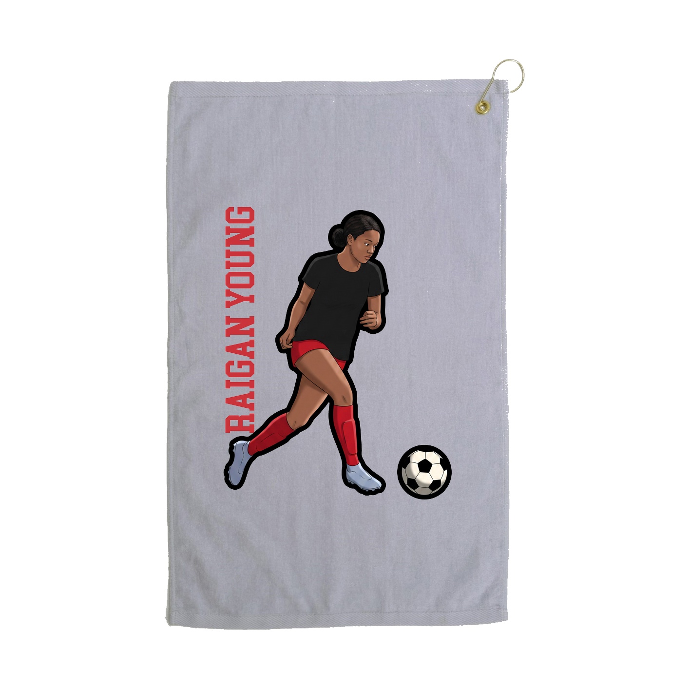 Golf Towel — Name Vertical in Grey