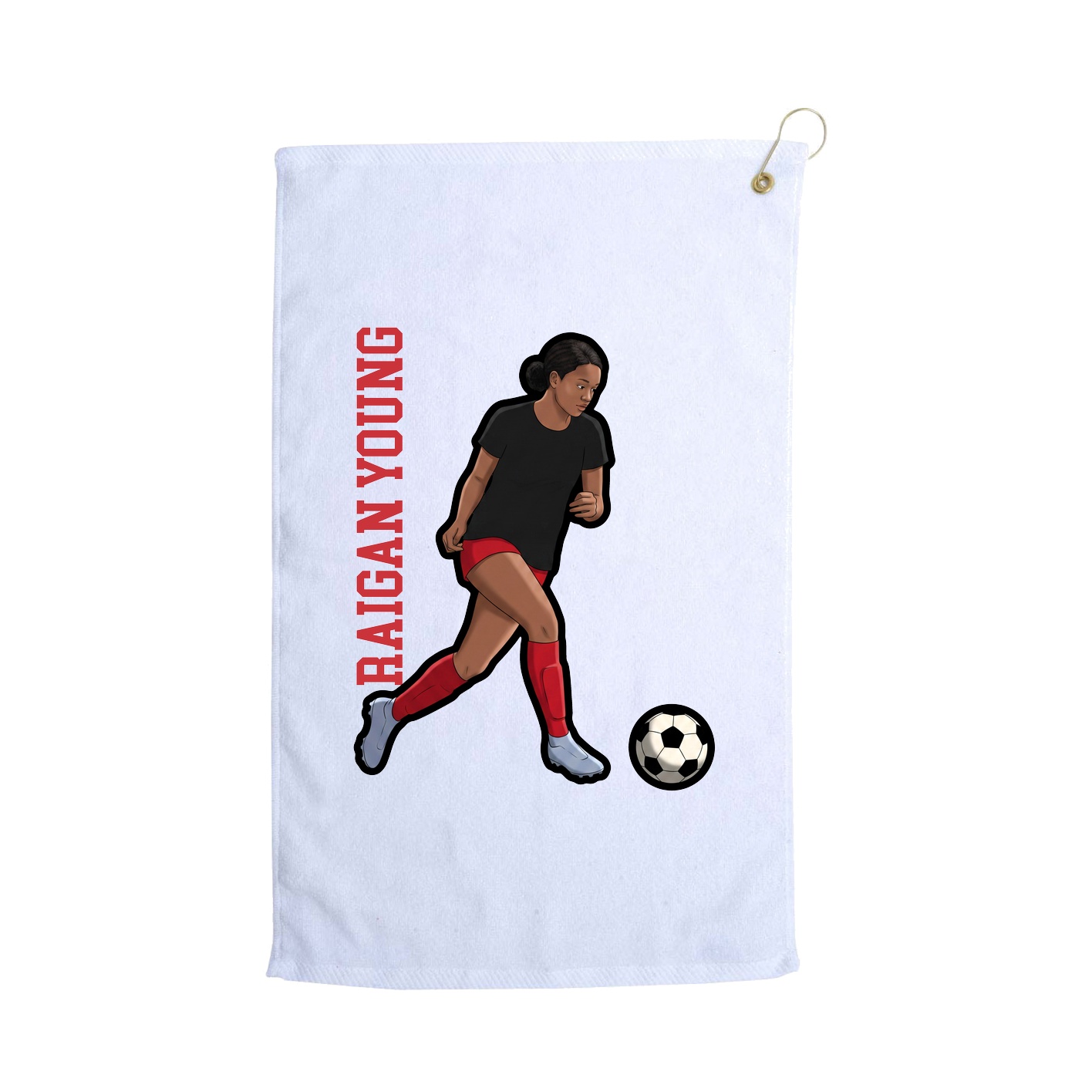 Golf Towel — Name Vertical in White