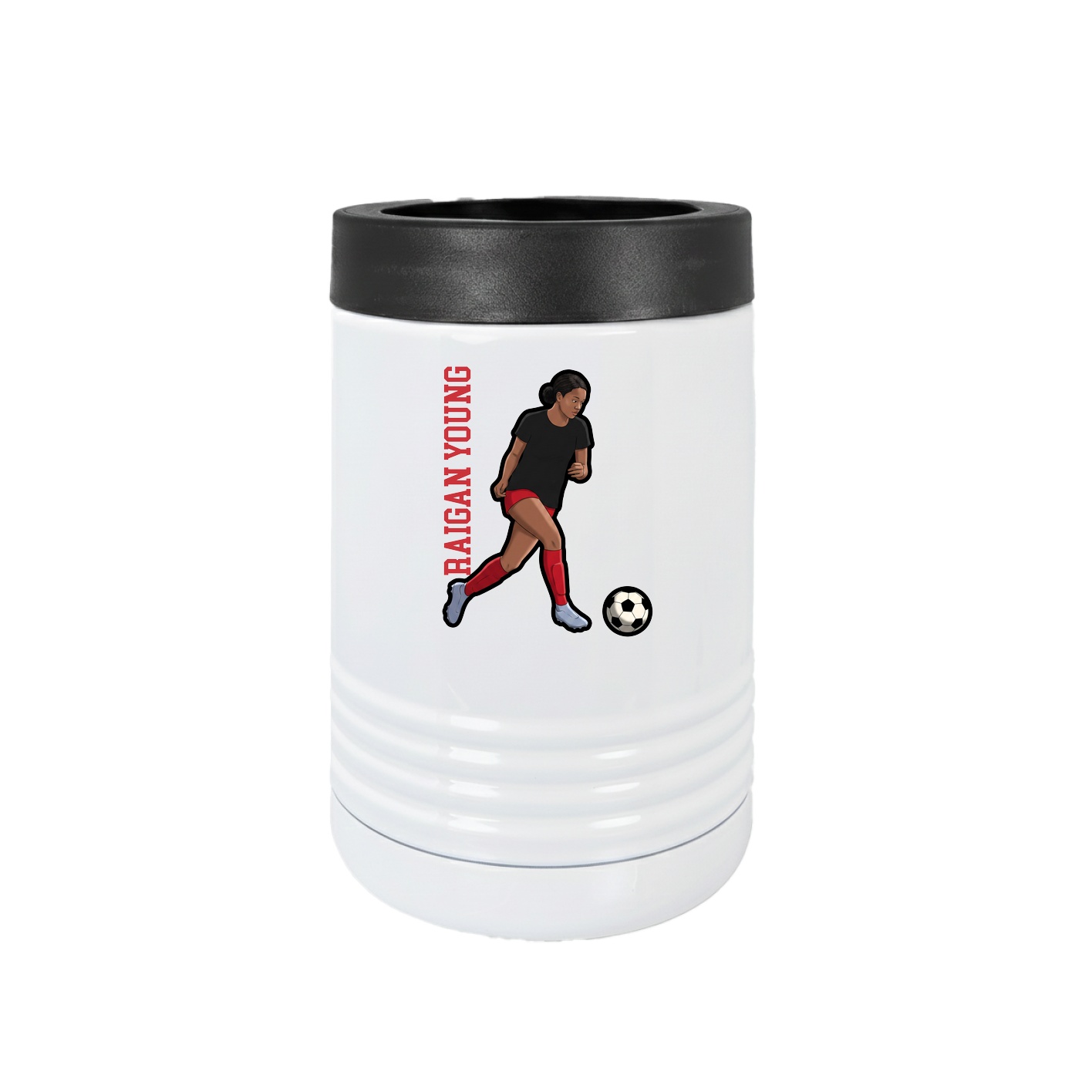 Beverage Holder — Name Vertical in White