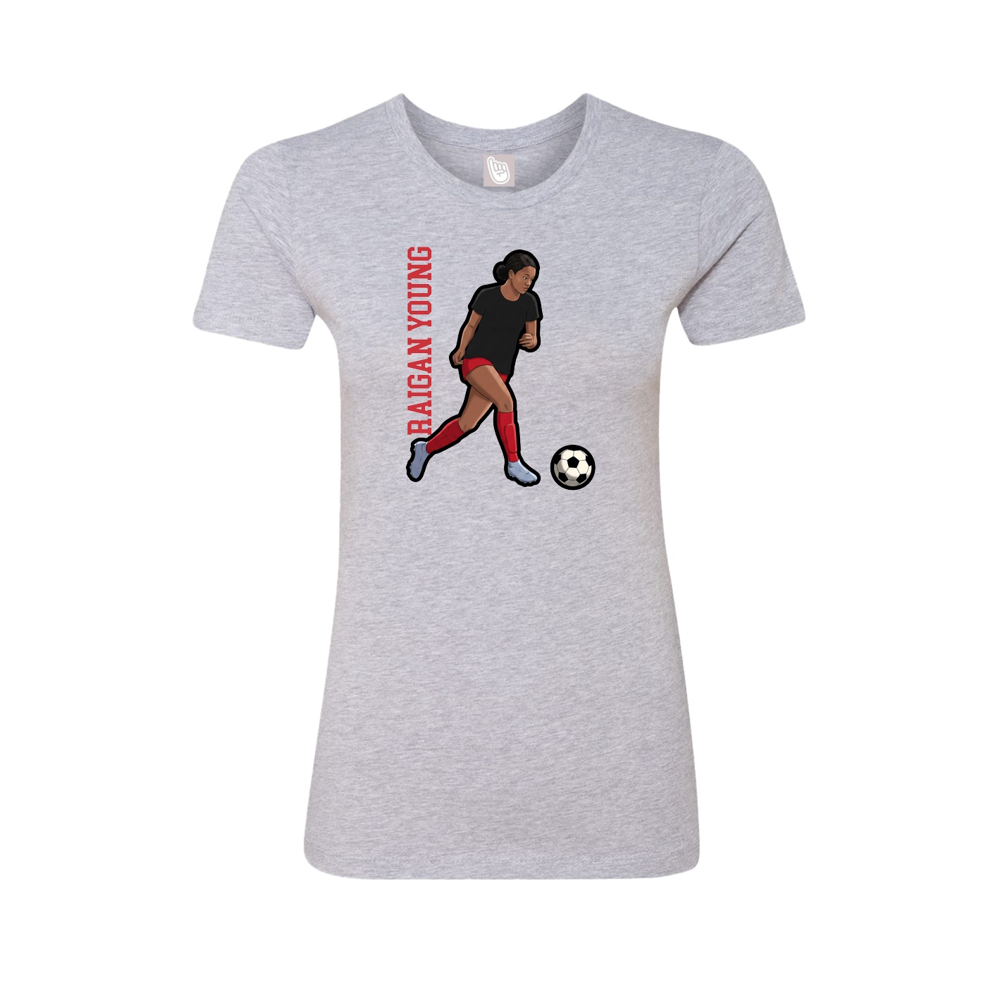 Womens Tee — Name Vertical in Grey