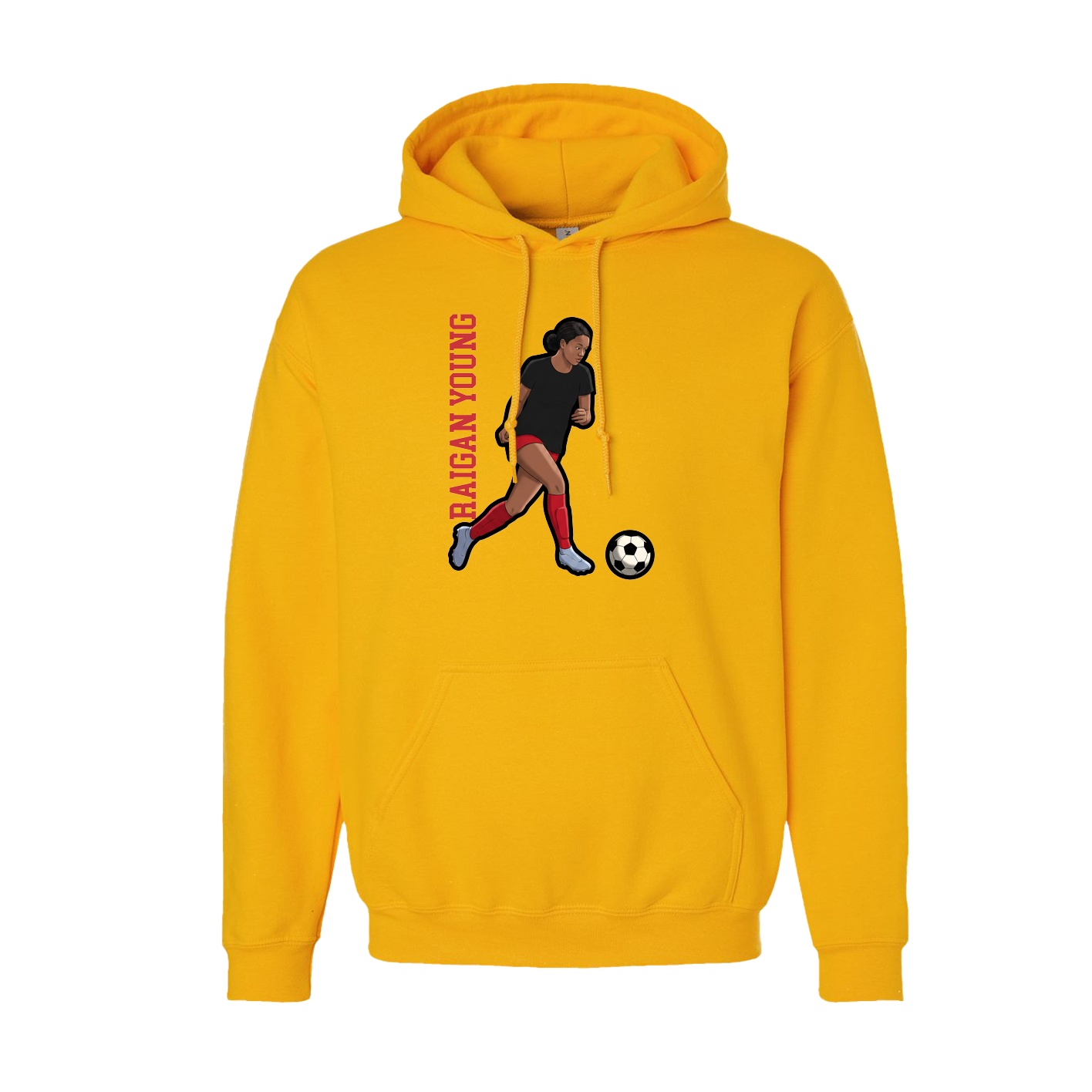 Hoodie — Name Vertical in Gold