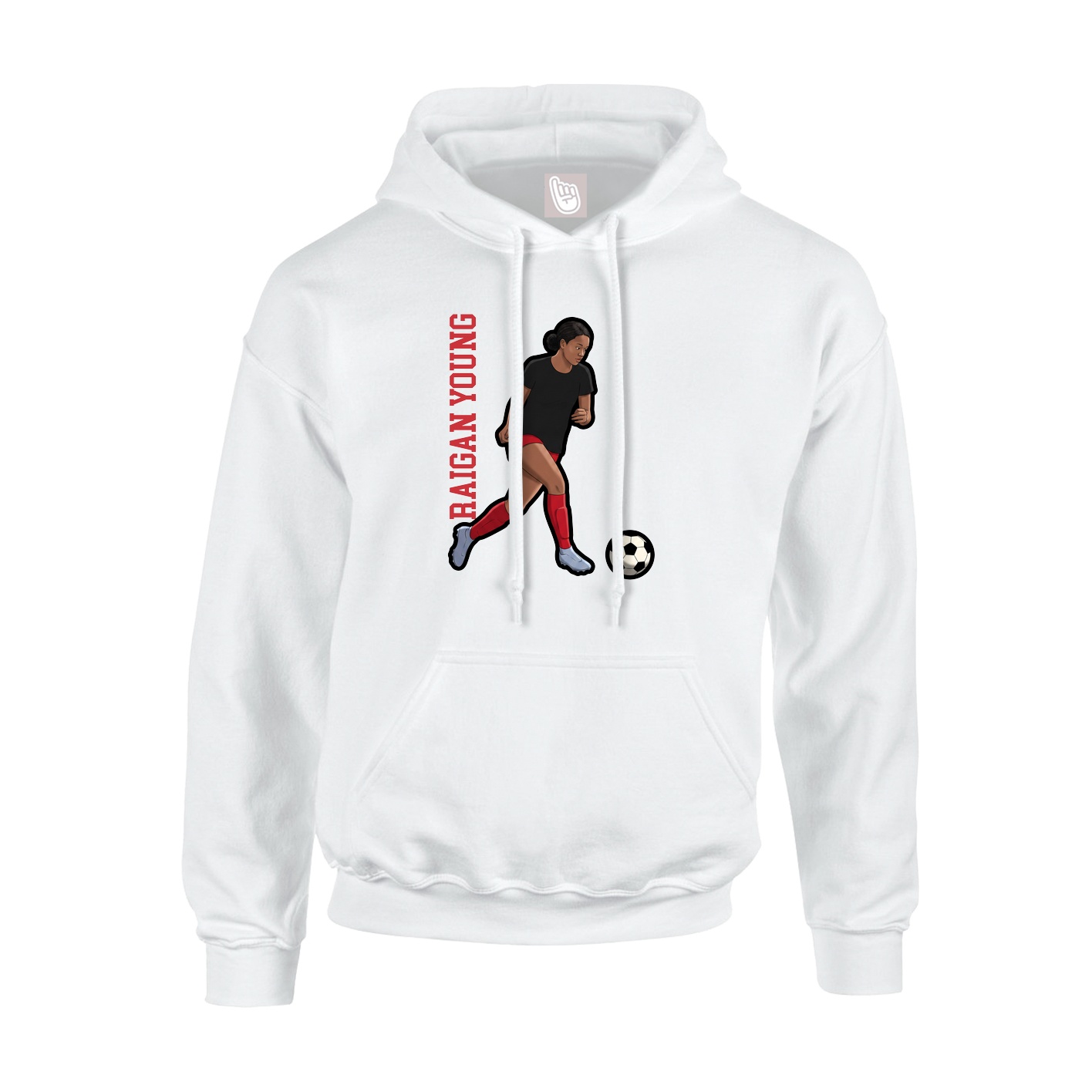 Youth Hoodie — Name Vertical in White