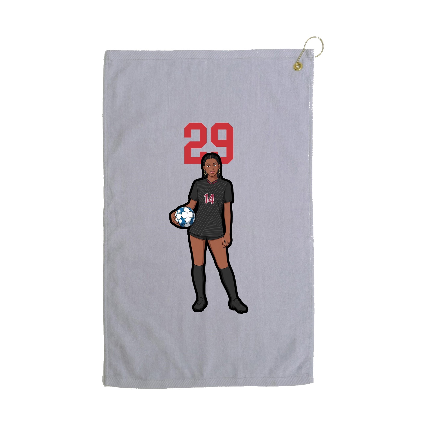 Golf Towel — Number Top in Grey