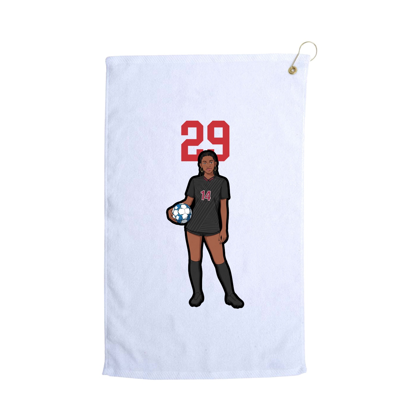 Golf Towel — Number Top in White